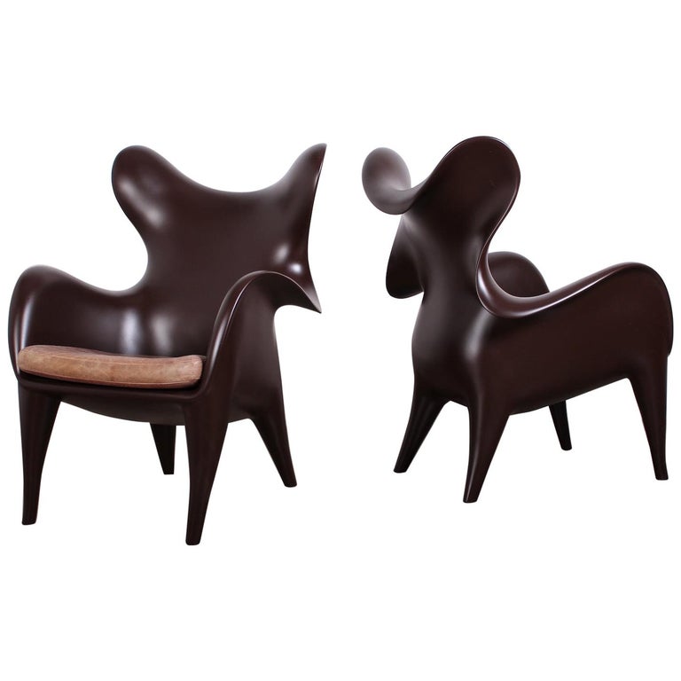 Pair of Lounge Chairs by Jordan Mozer For Sale