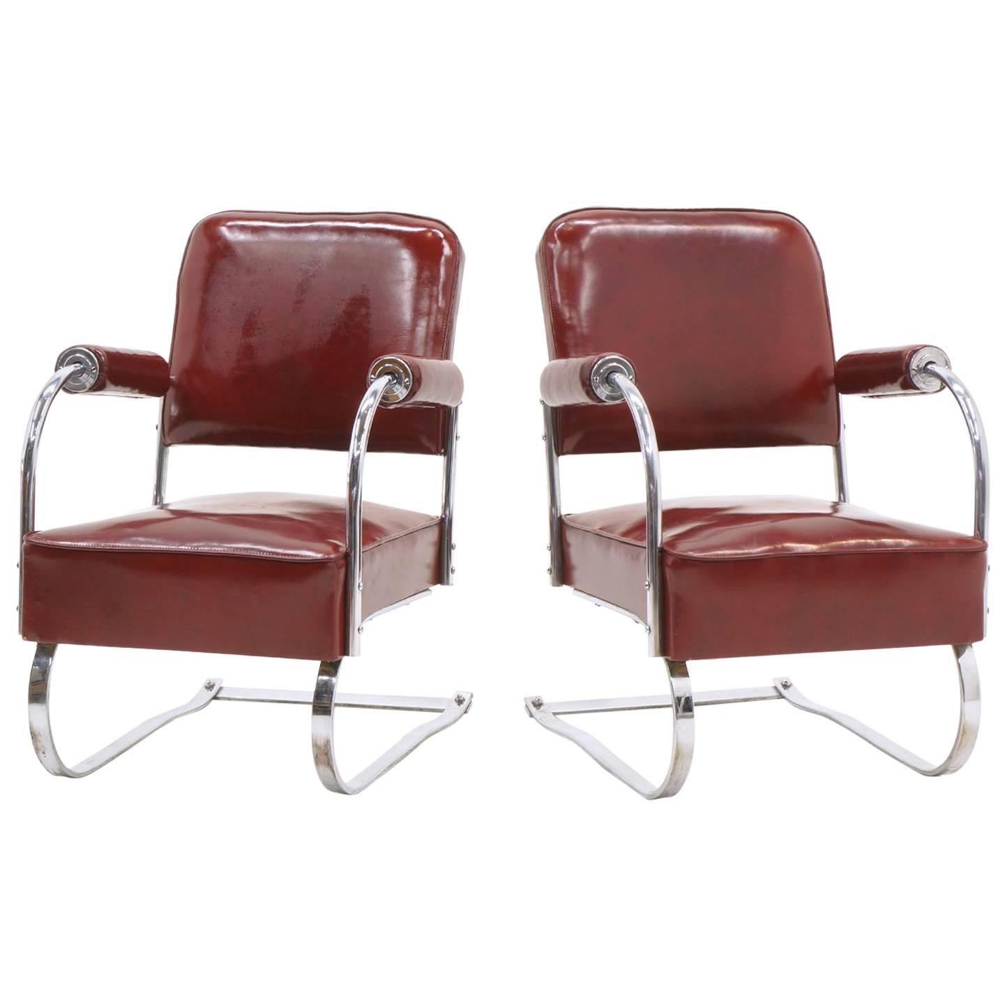 Pair of Lounge Chairs by KEM Weber for Lloyd, Amazing Original Condition