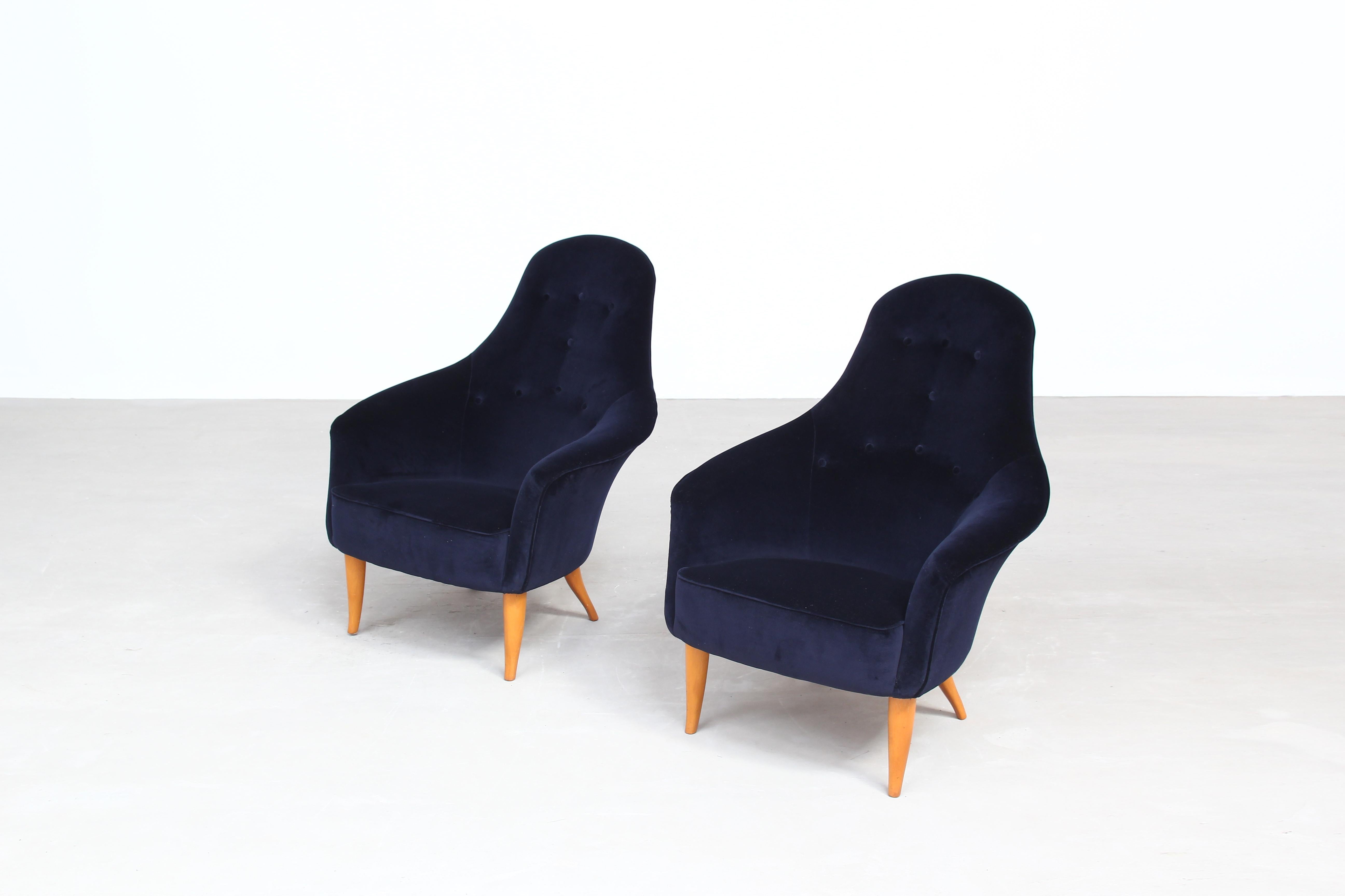 Pair of Danish Lounge Chairs by Kerstin Holmquist for Nordiska New Upholstery 2