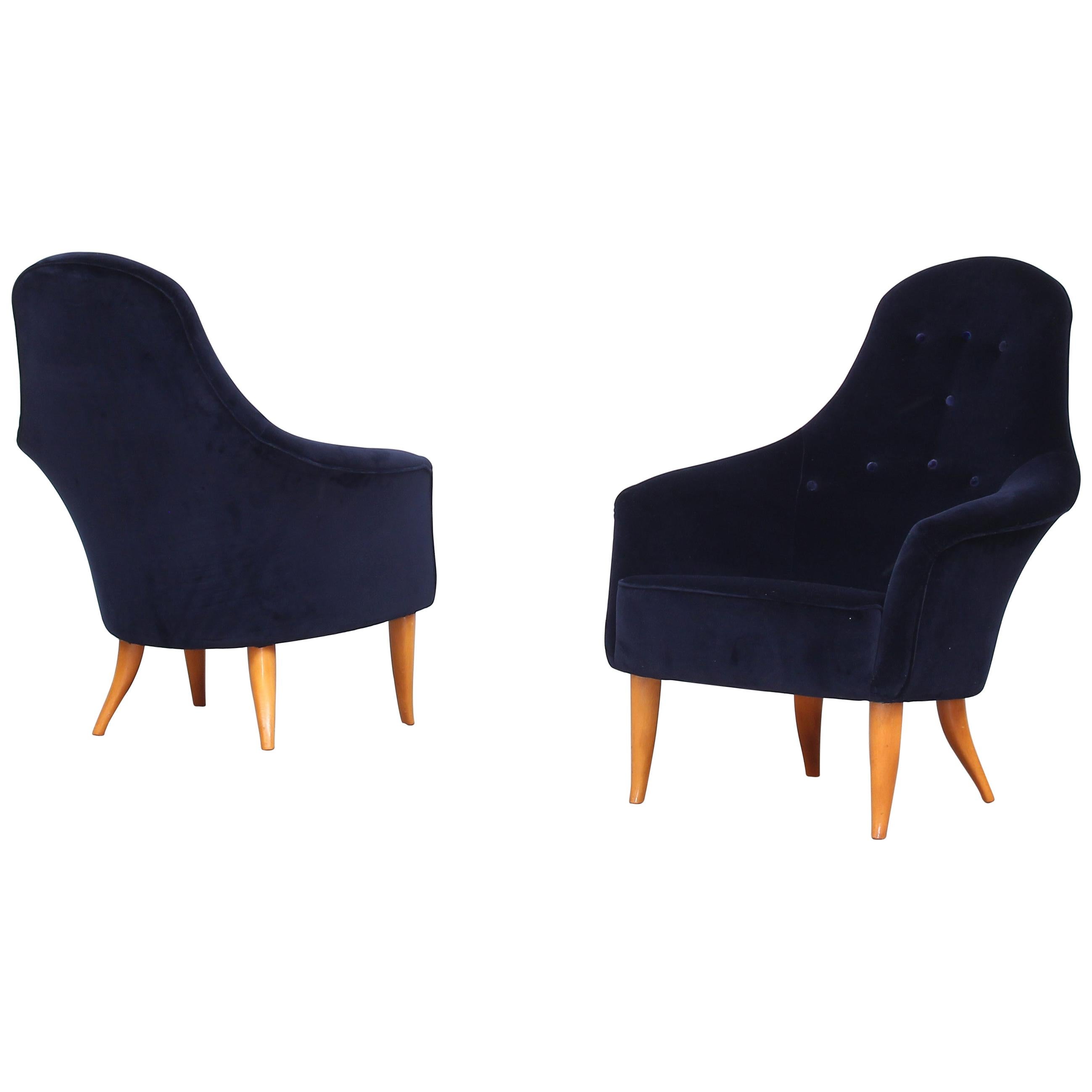 Pair of Danish Lounge Chairs by Kerstin Holmquist for Nordiska New Upholstery