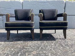 Pair of Lounge Chairs by Larry Laslo for Directional, Art Deco Style