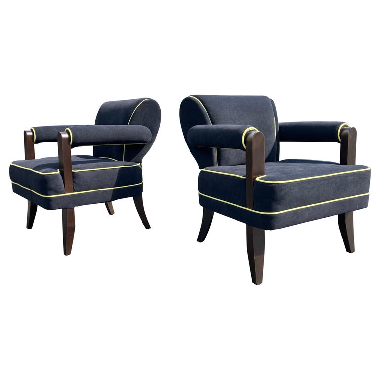 Pair of Lounge Chairs by Larry Laslo for Directional, Art Deco Style at 1stDibs larry laslo