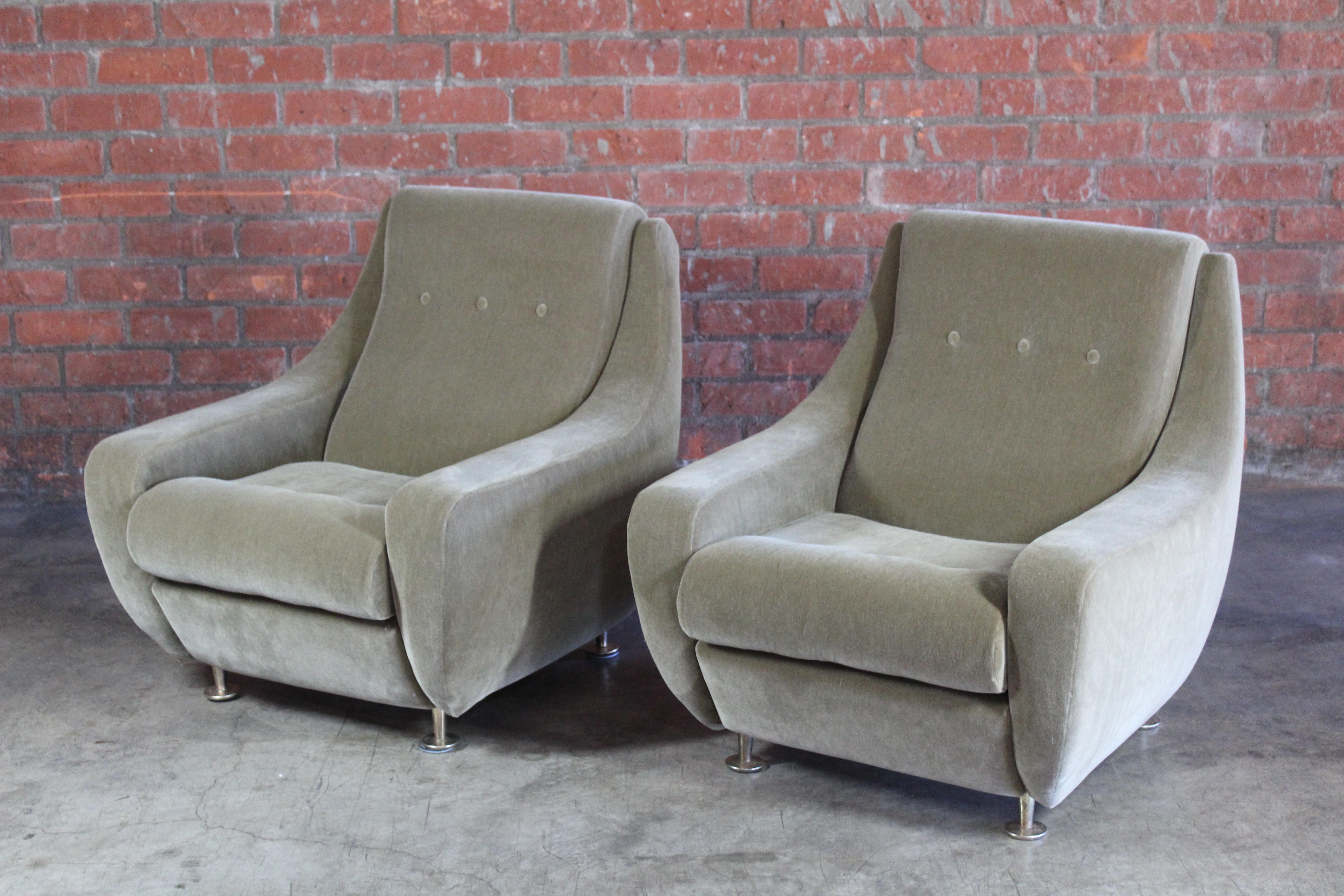 Italian Pair of Lounge Chairs in the Style of Marco Zanuso for Arflex, Italy, 1960s