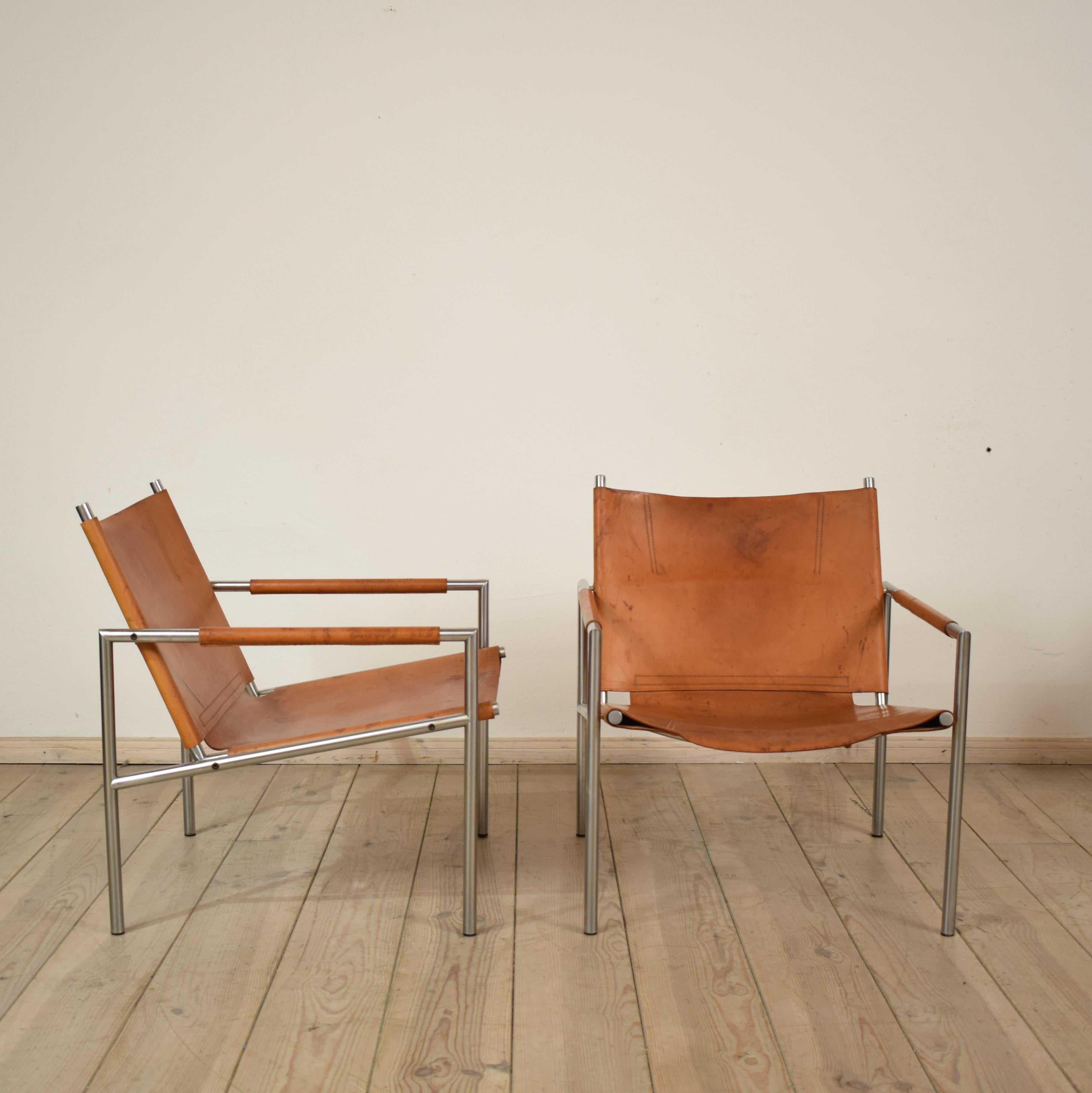 Mid-Century Modern Pair of Lounge Chairs by Martin Visser, Model 'SZ02' for 't Spectrum Bergeijk