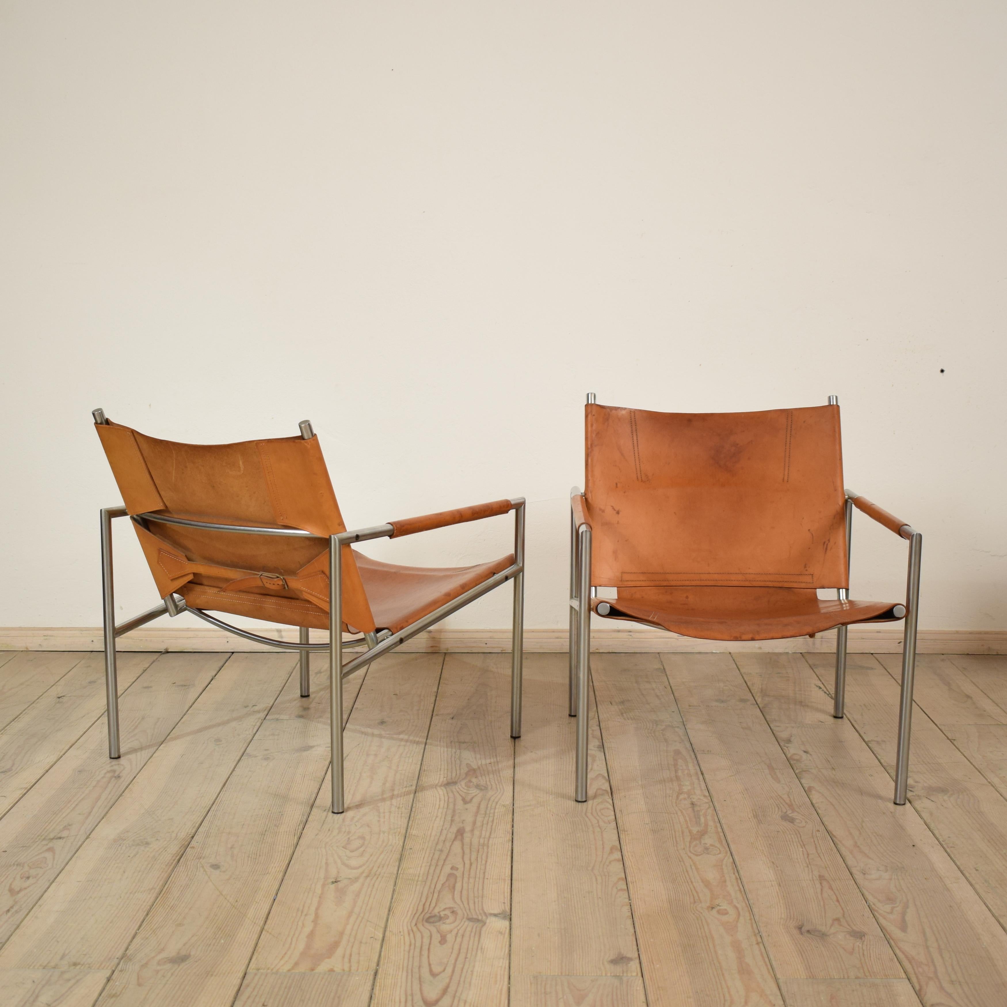 Dutch Pair of Lounge Chairs by Martin Visser, Model 'SZ02' for 't Spectrum Bergeijk