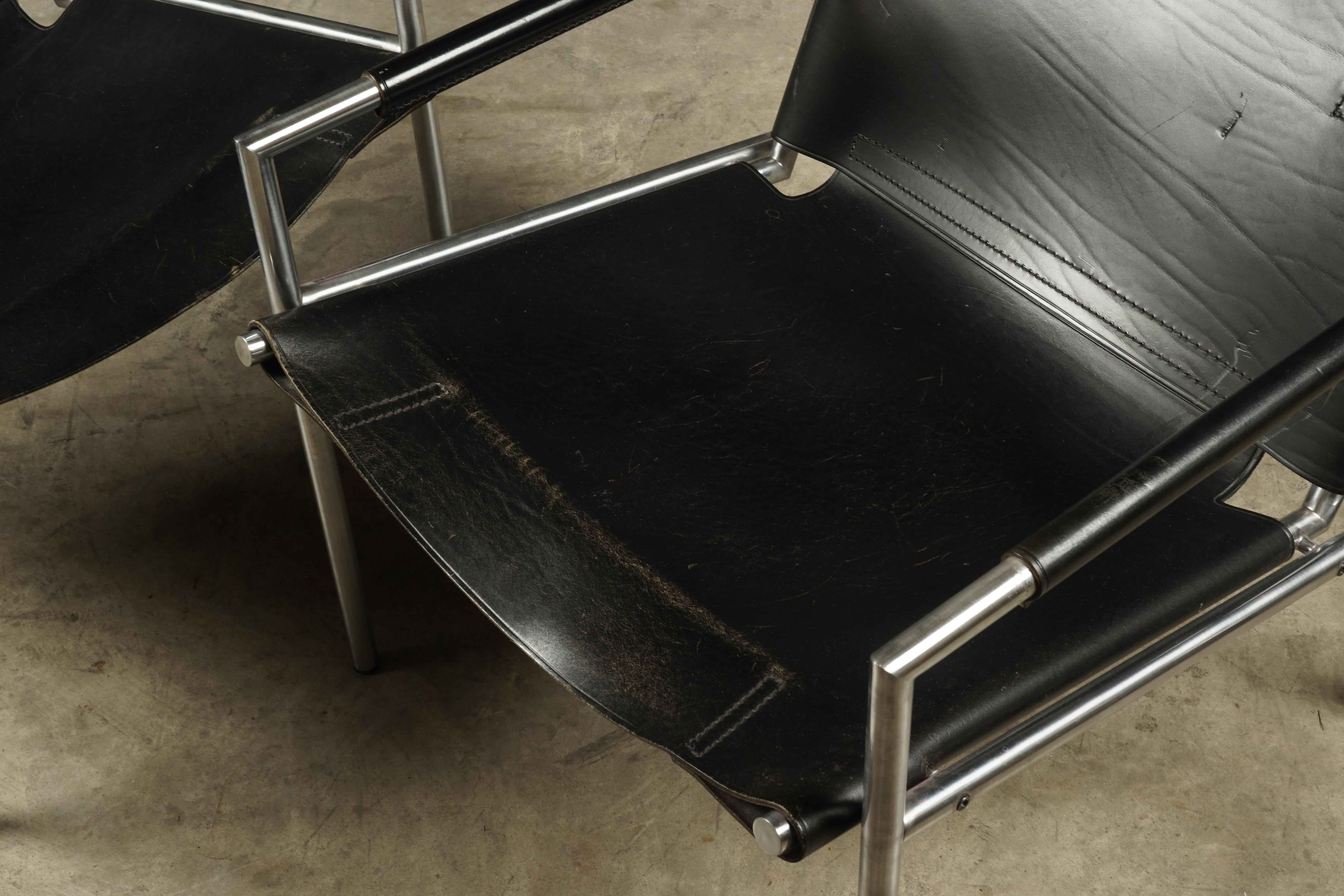 Leather Lounge Chairs by Martin Visser, Model 'SZ02' for 't Spectrum Bergeijk In Good Condition In Nashville, TN