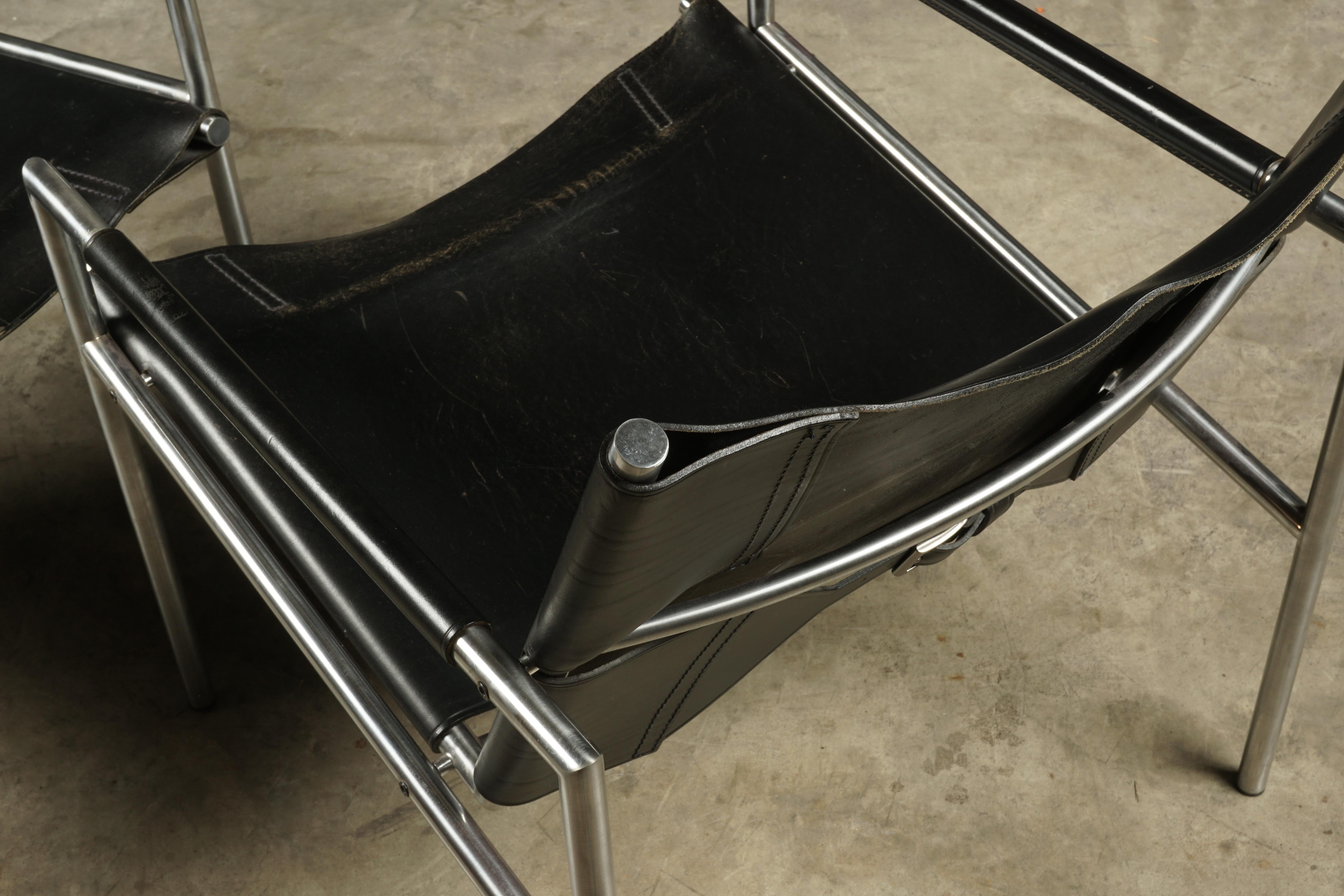 Mid-20th Century Leather Lounge Chairs by Martin Visser, Model 'SZ02' for 't Spectrum Bergeijk