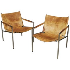 Pair of Lounge Chairs by Martin Visser, Model 'SZ02' for 't Spectrum Bergeijk