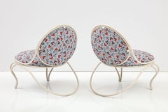 Pair of Steel Copacabana Lounge Chairs by Mathieu Matégot, France