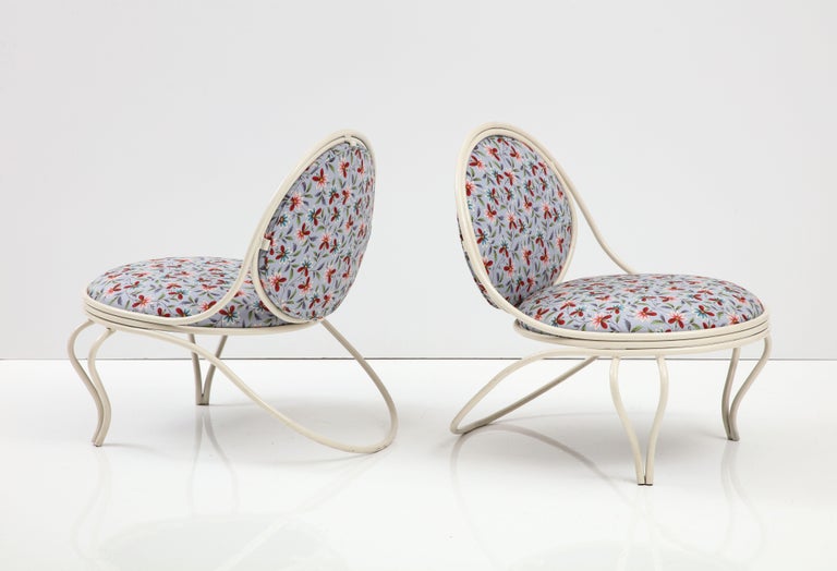 French Pair of Lounge Chairs by Mathieu Matégot, France, Mid-20th Century For Sale