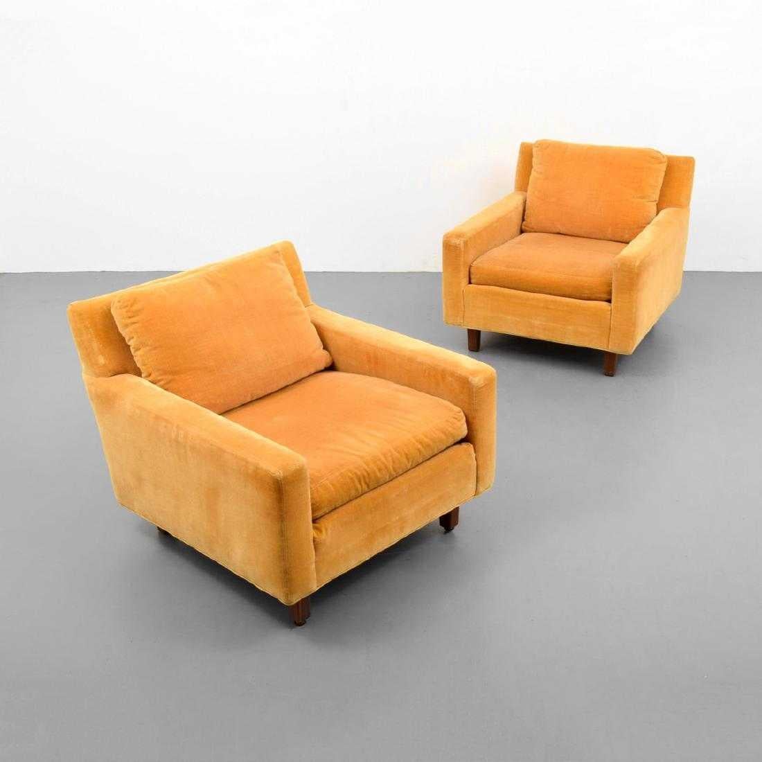 Mid-Century Modern Pair of Lounge Chairs by Milo Baughman For Sale