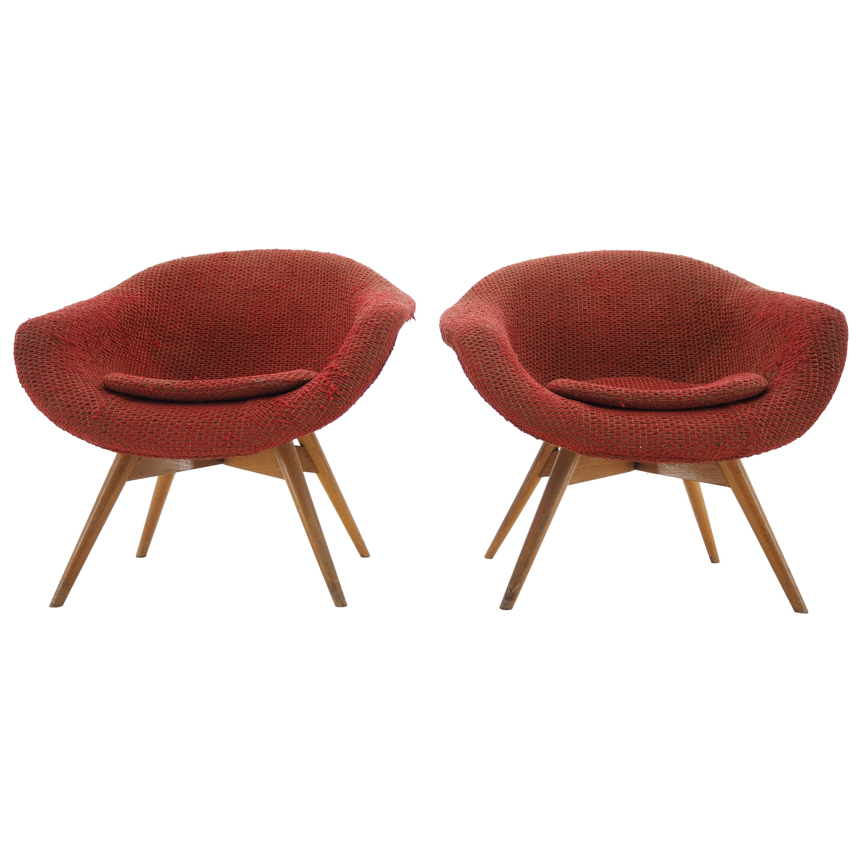 Pair of Lounge Chairs by Miroslav Navratil, 1960s