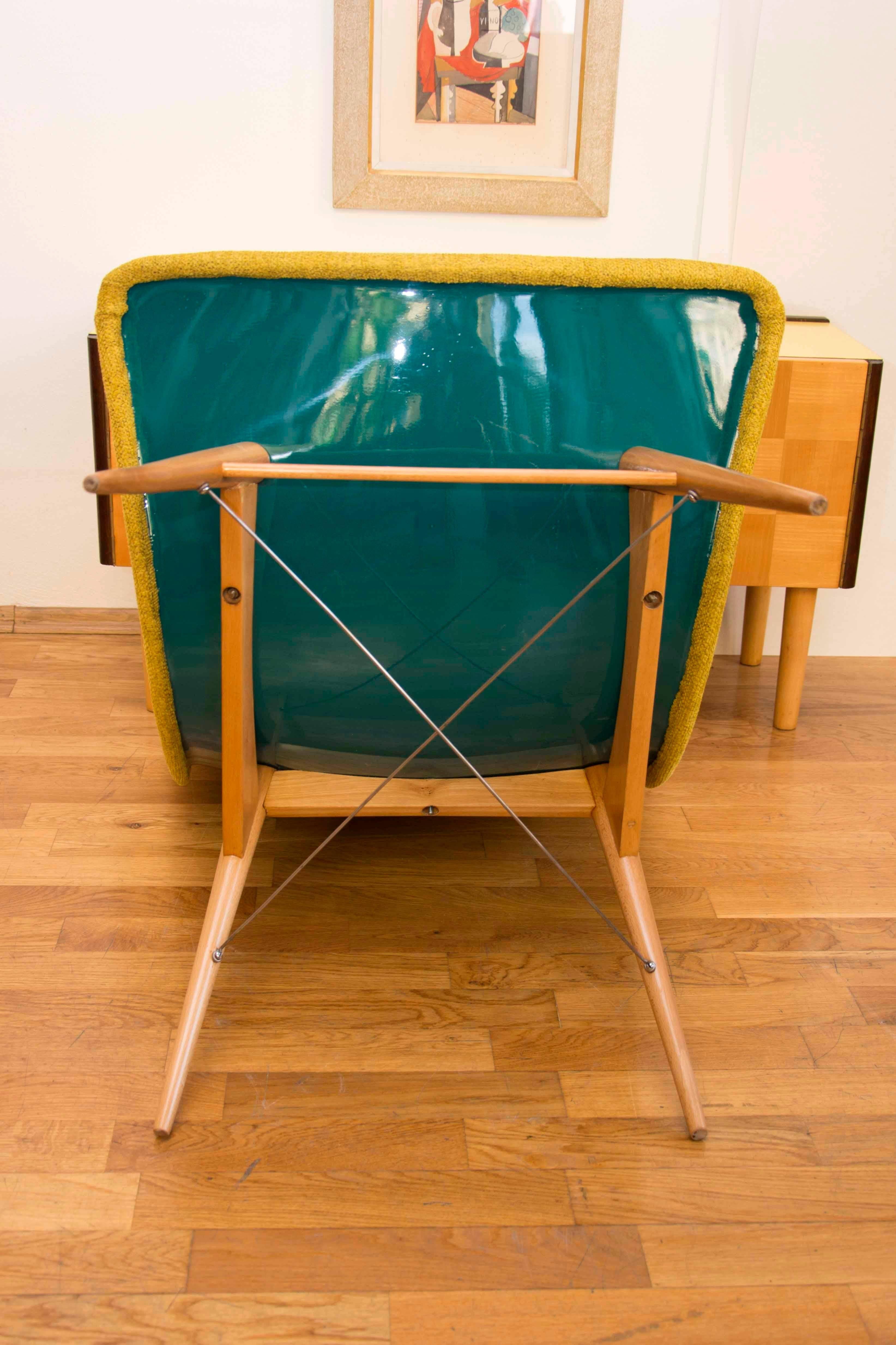 Wood Pair of Lounge Chairs by Miroslav Navratil for Český Nábytek, 1959