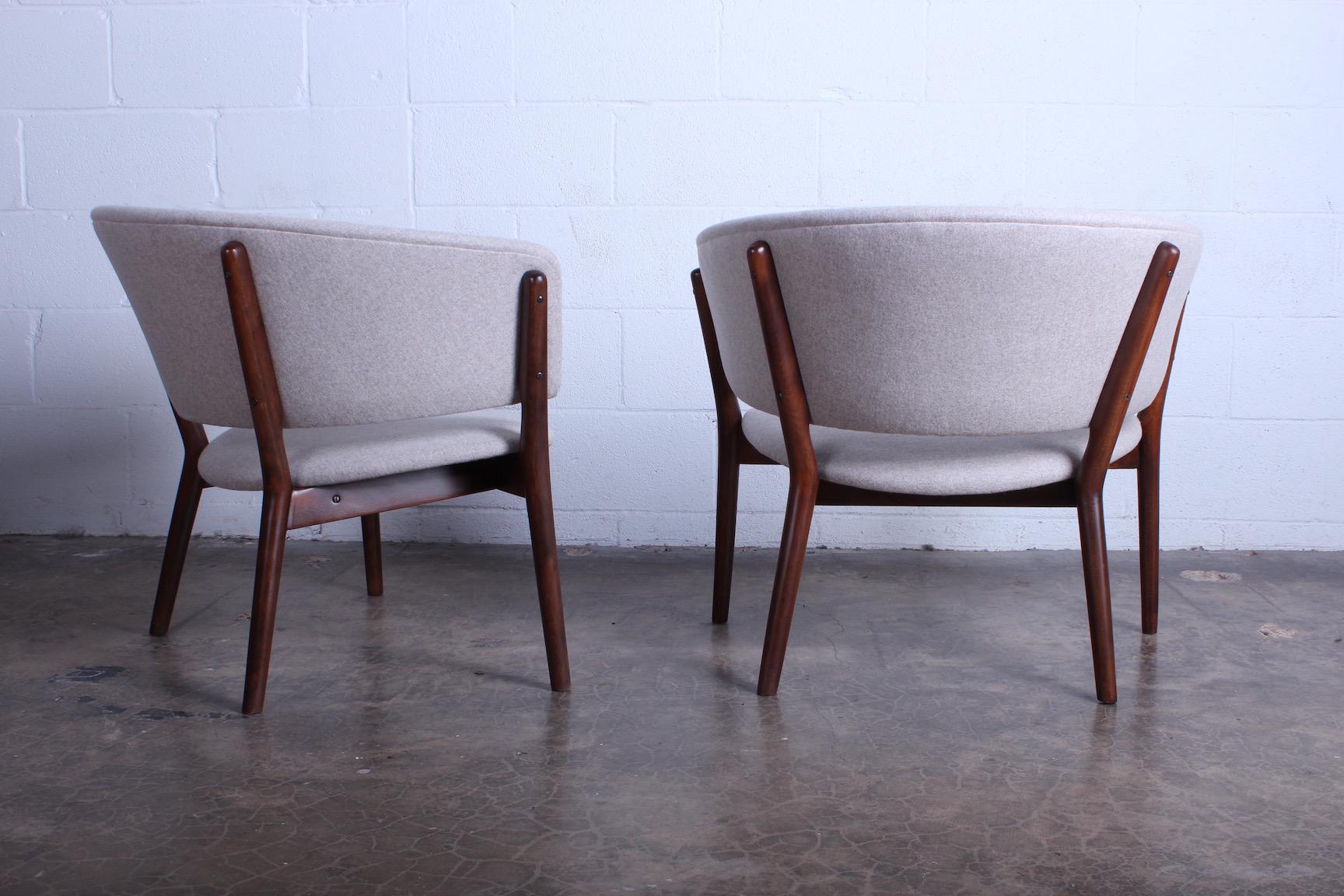 Wool Pair of Lounge Chairs by Nanna Ditzel