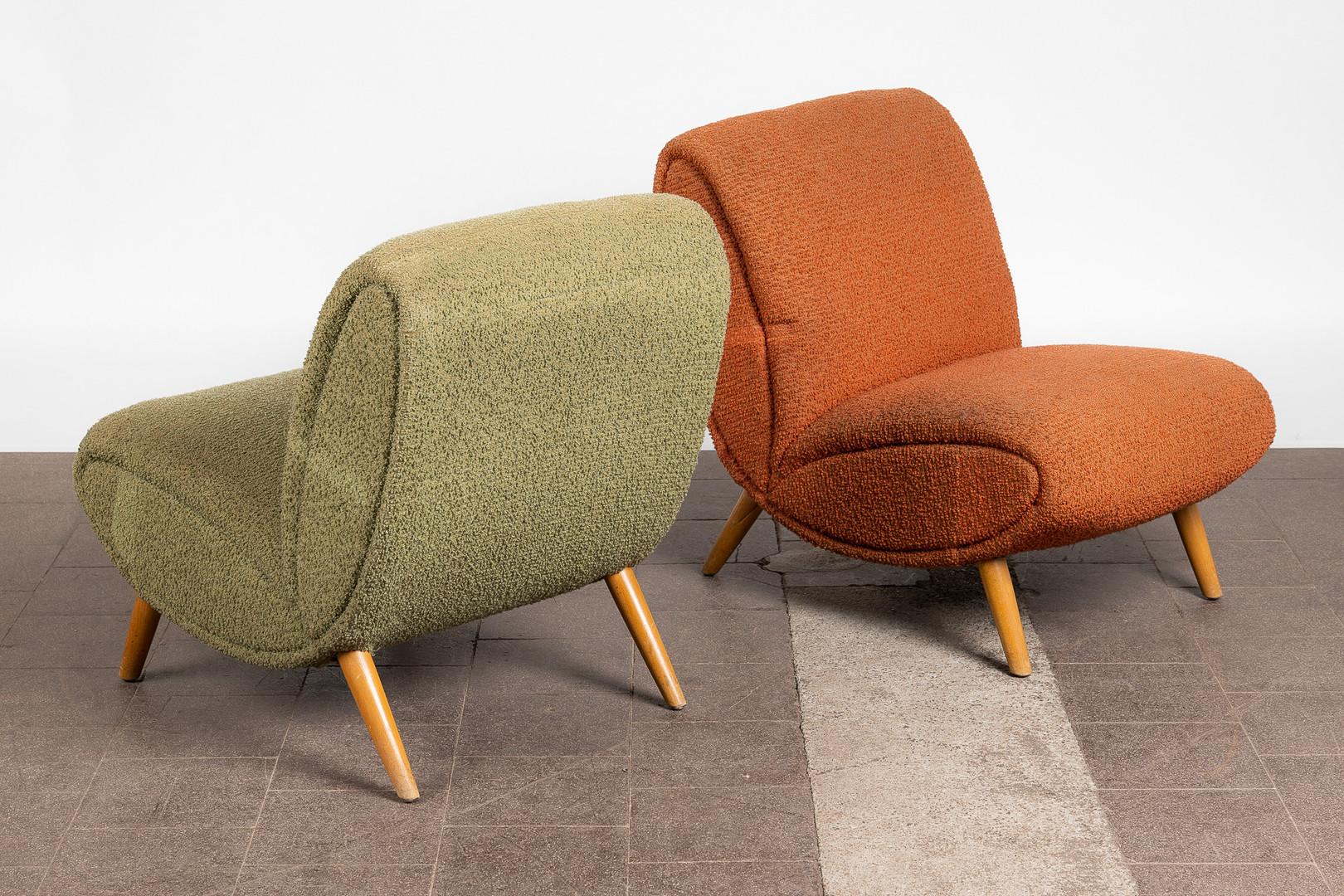 20th Century Pair of Lounge Chairs by Normann Bel Geddes, Mid-Century Modern, 1949, USA For Sale