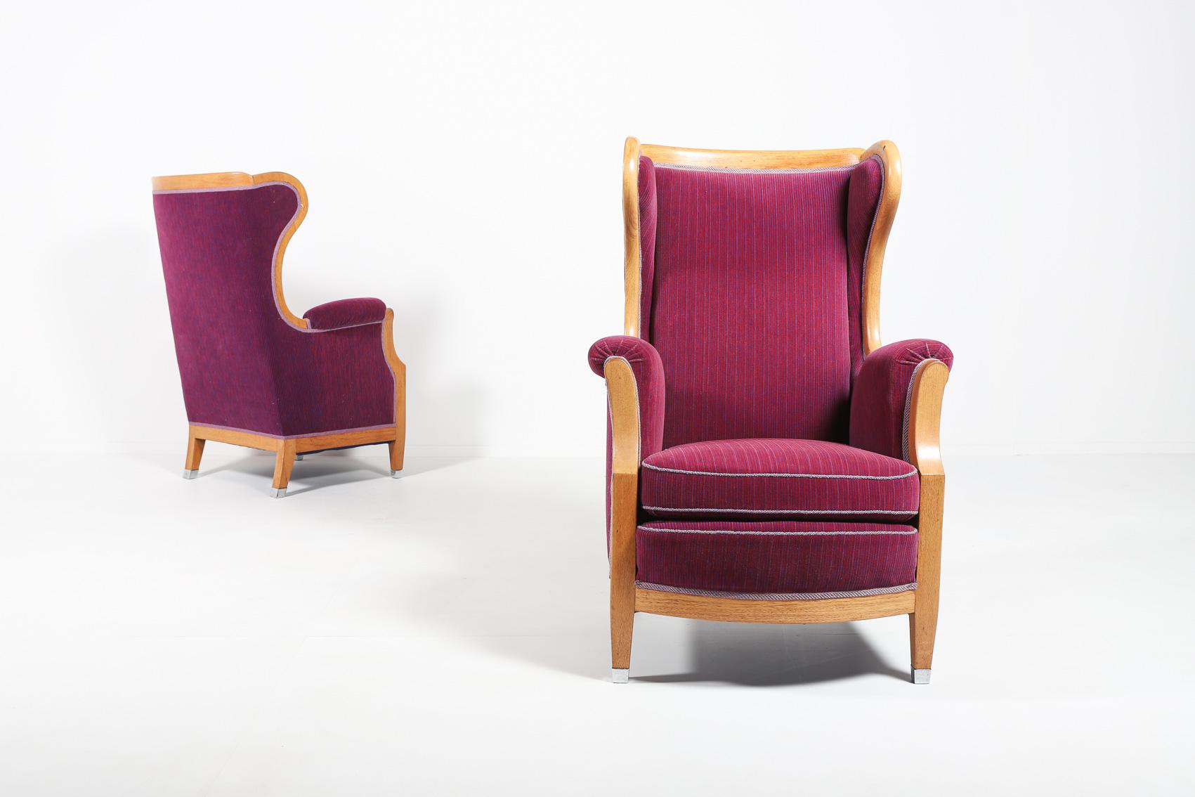 Swedish Pair of Lounge Chairs by Oscar Nilsson, Sweden 1960’s For Sale