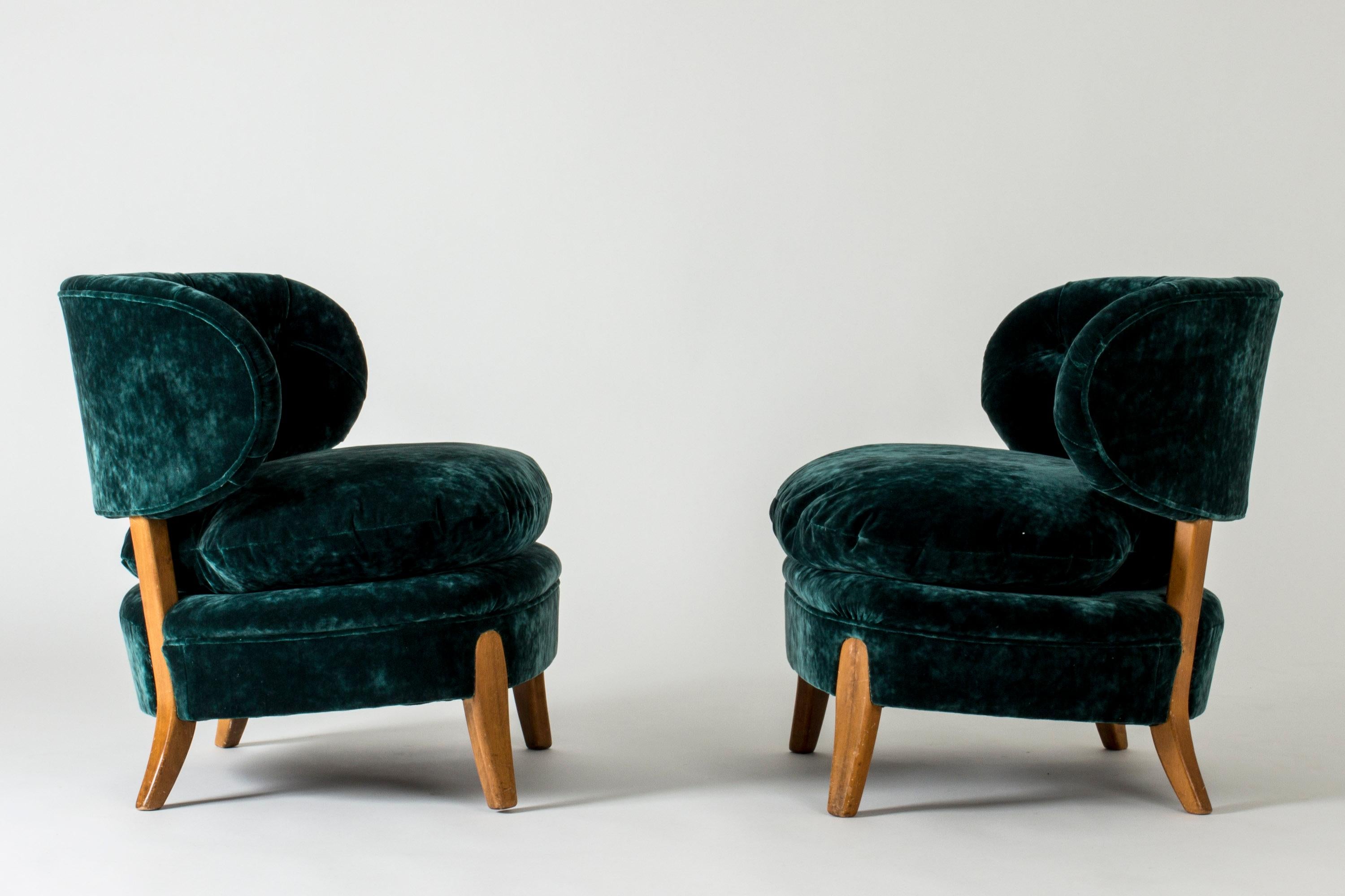 Scandinave moderne Paire de fauteuils de salon par Otto Schulz, Boet, Suède, années 1940 en vente