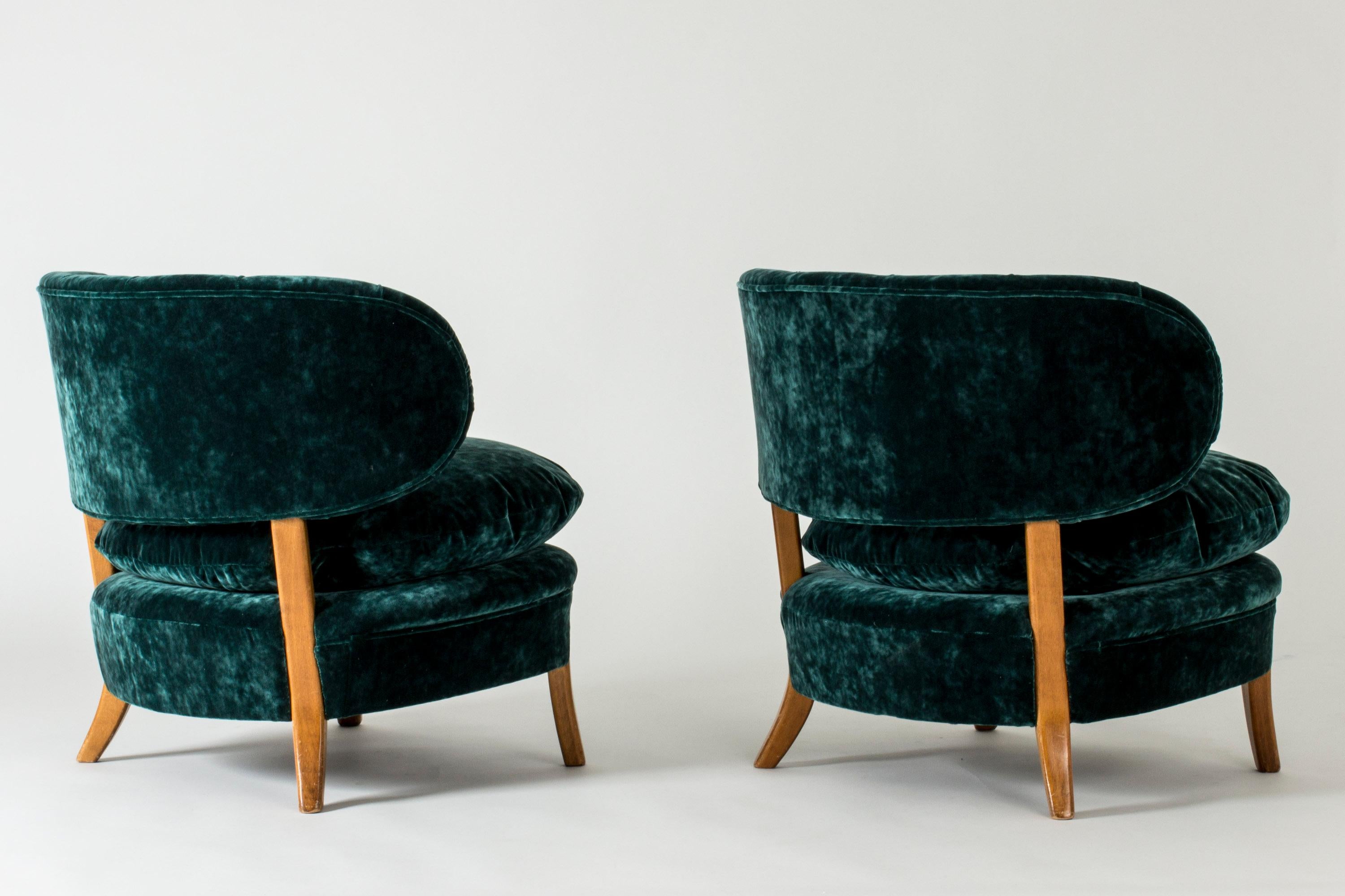 Danish Pair of Lounge Chairs by Otto Schulz, Boet, Sweden, 1940s For Sale