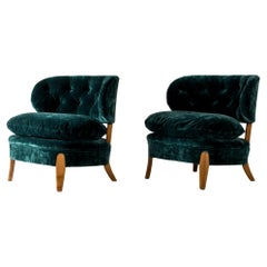 Pair of Lounge Chairs by Otto Schulz, Boet, Sweden, 1940s