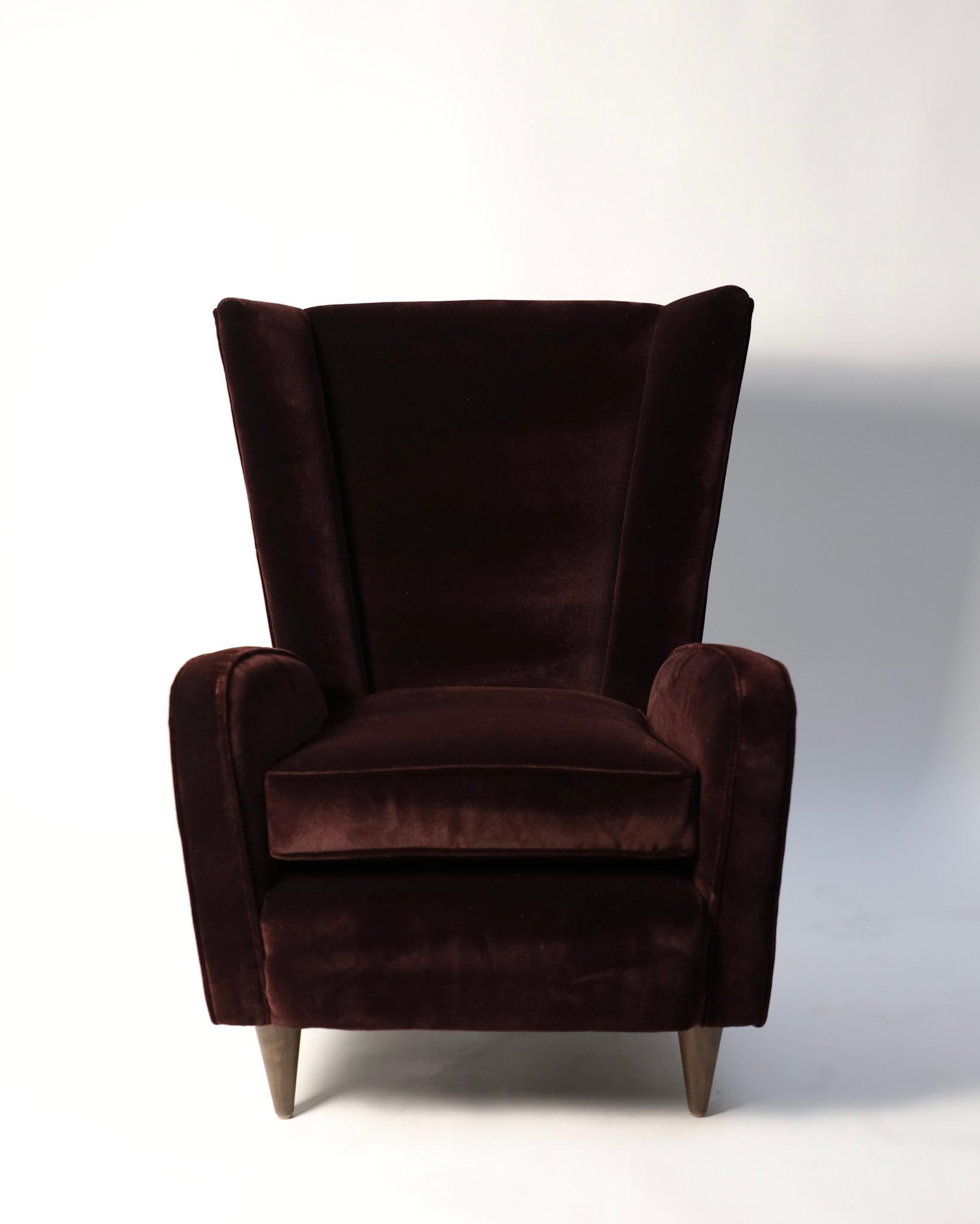 Mid-Century Modern Pair of Lounge Chairs by Paolo Buffa