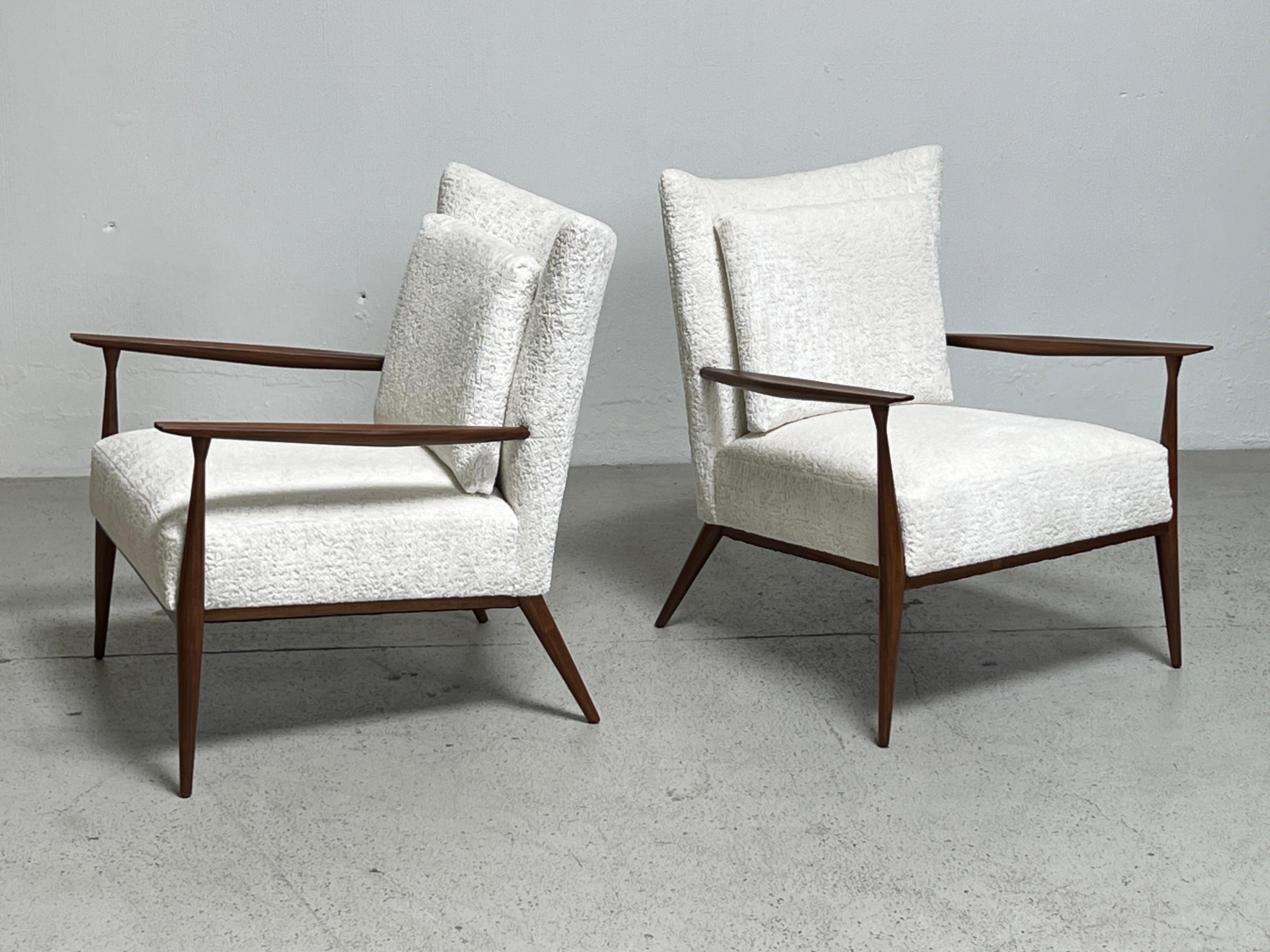 Walnut Pair of Lounge Chairs by Paul McCobb
