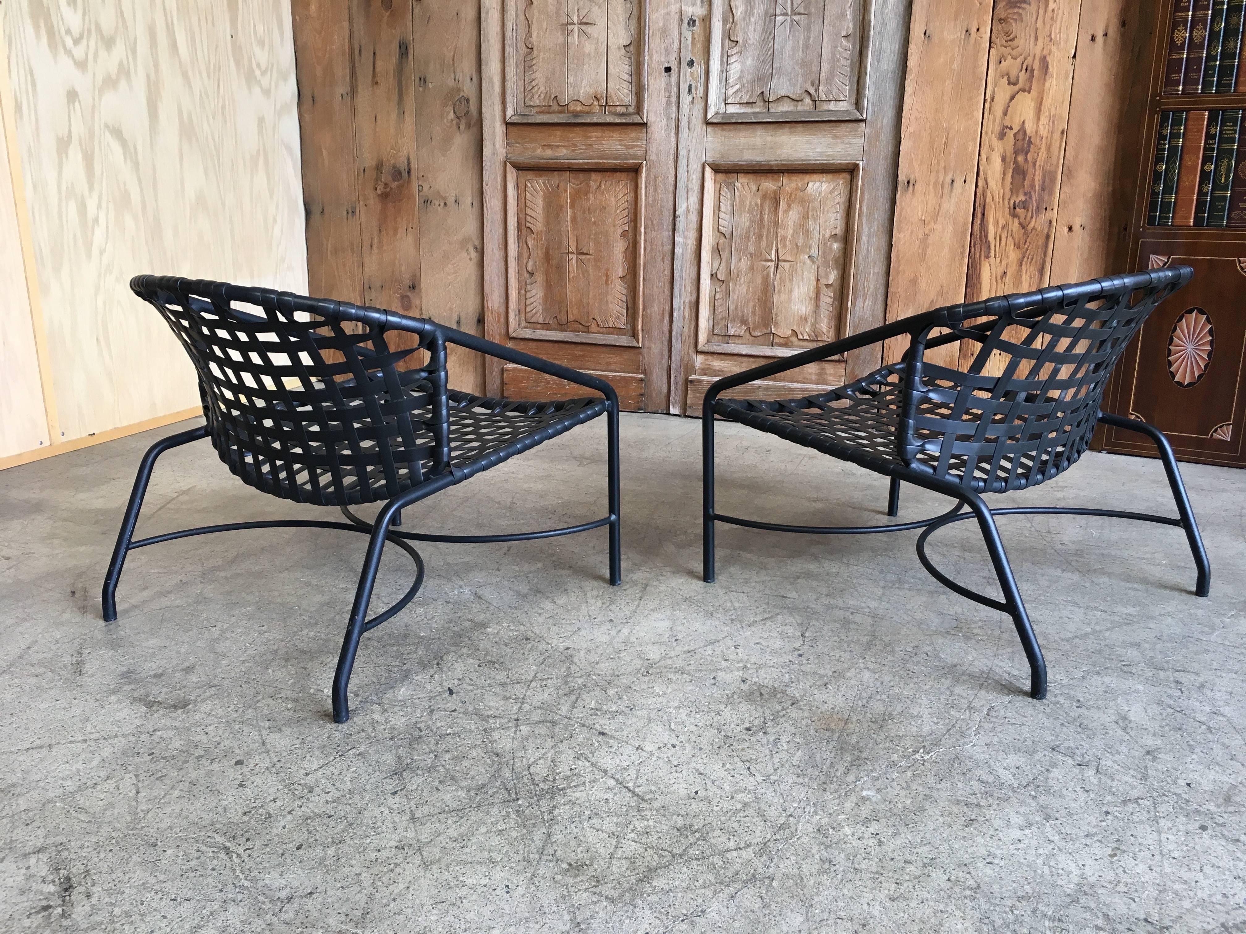 Metal Pair of Lounge Chairs by Tadao Inouye for Brown Jordan