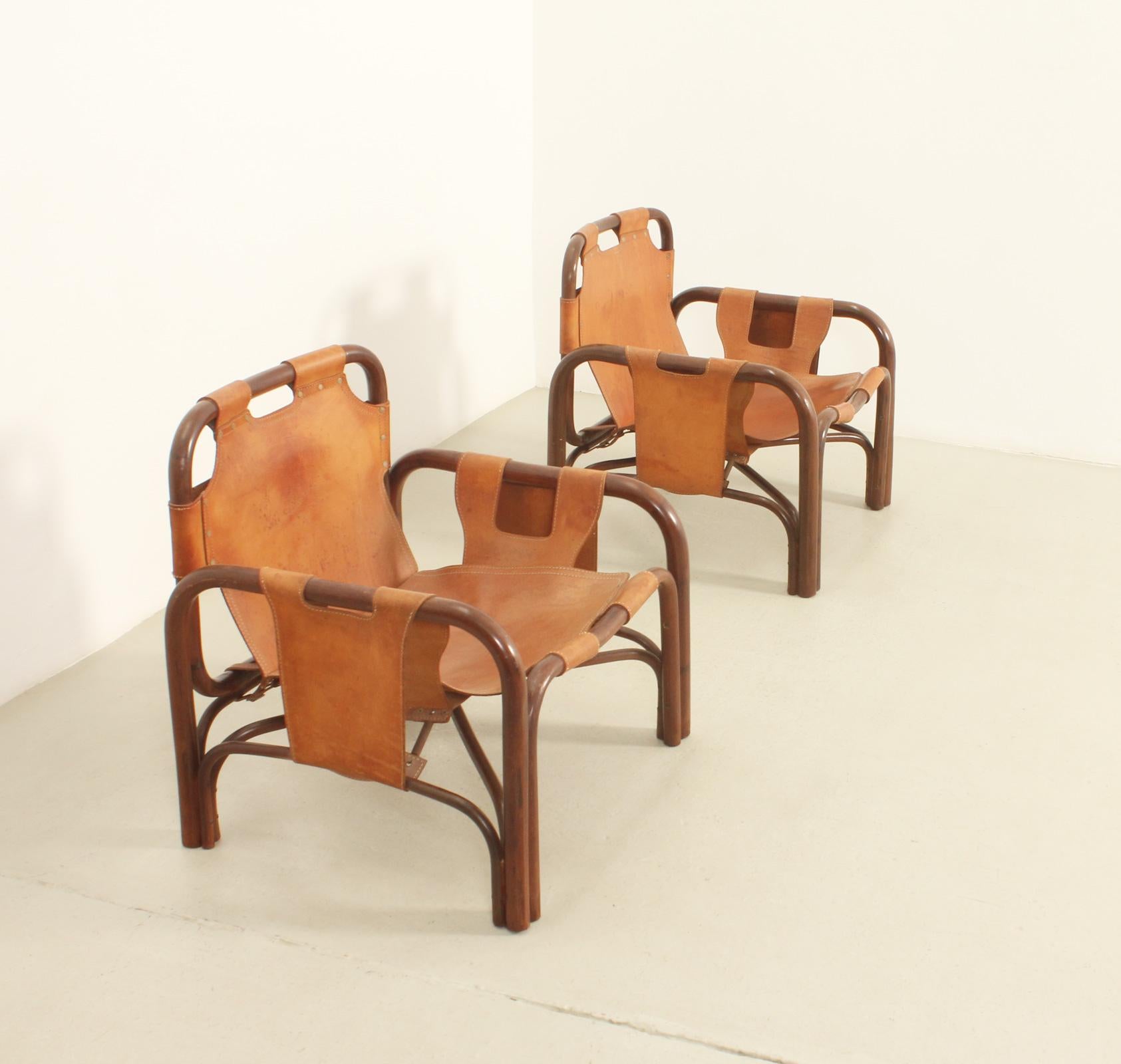 Paar Loungesessel von Tito Agnoli für Bonacina, Italien, 1960er Jahre im Angebot 6