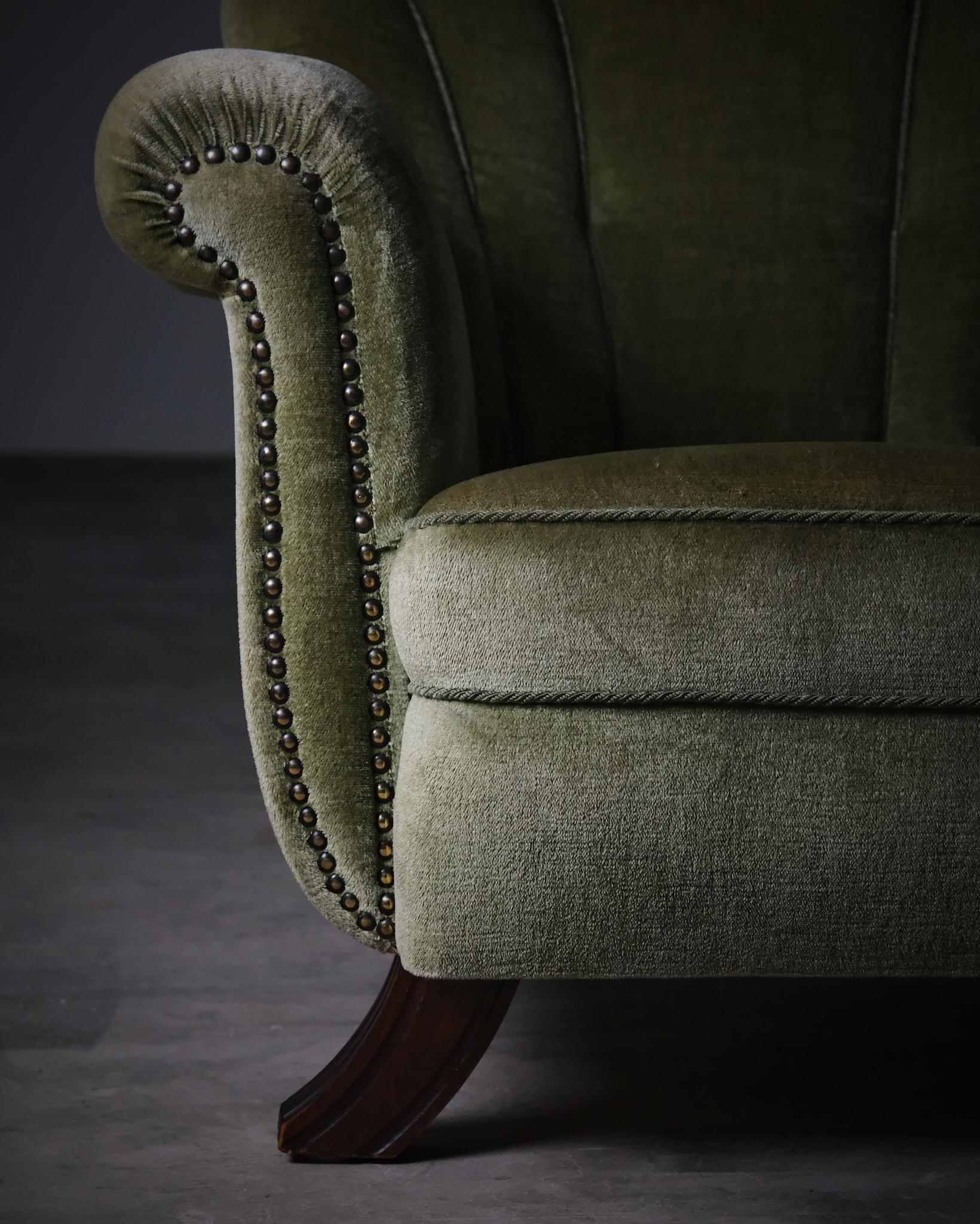 Tissu Paire de chaises longues d'un designer inconnu, Suède, années 1940 en vente