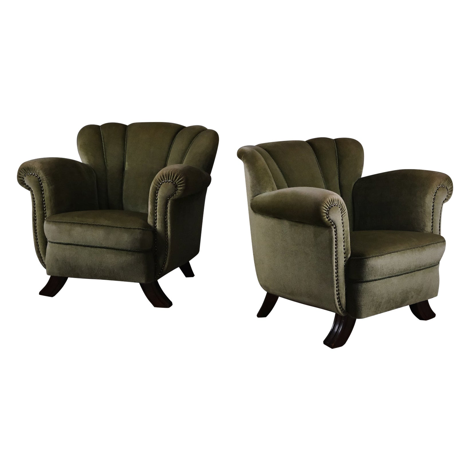 Pair of lounge chairs by unknown designer, Sweden, 1940s