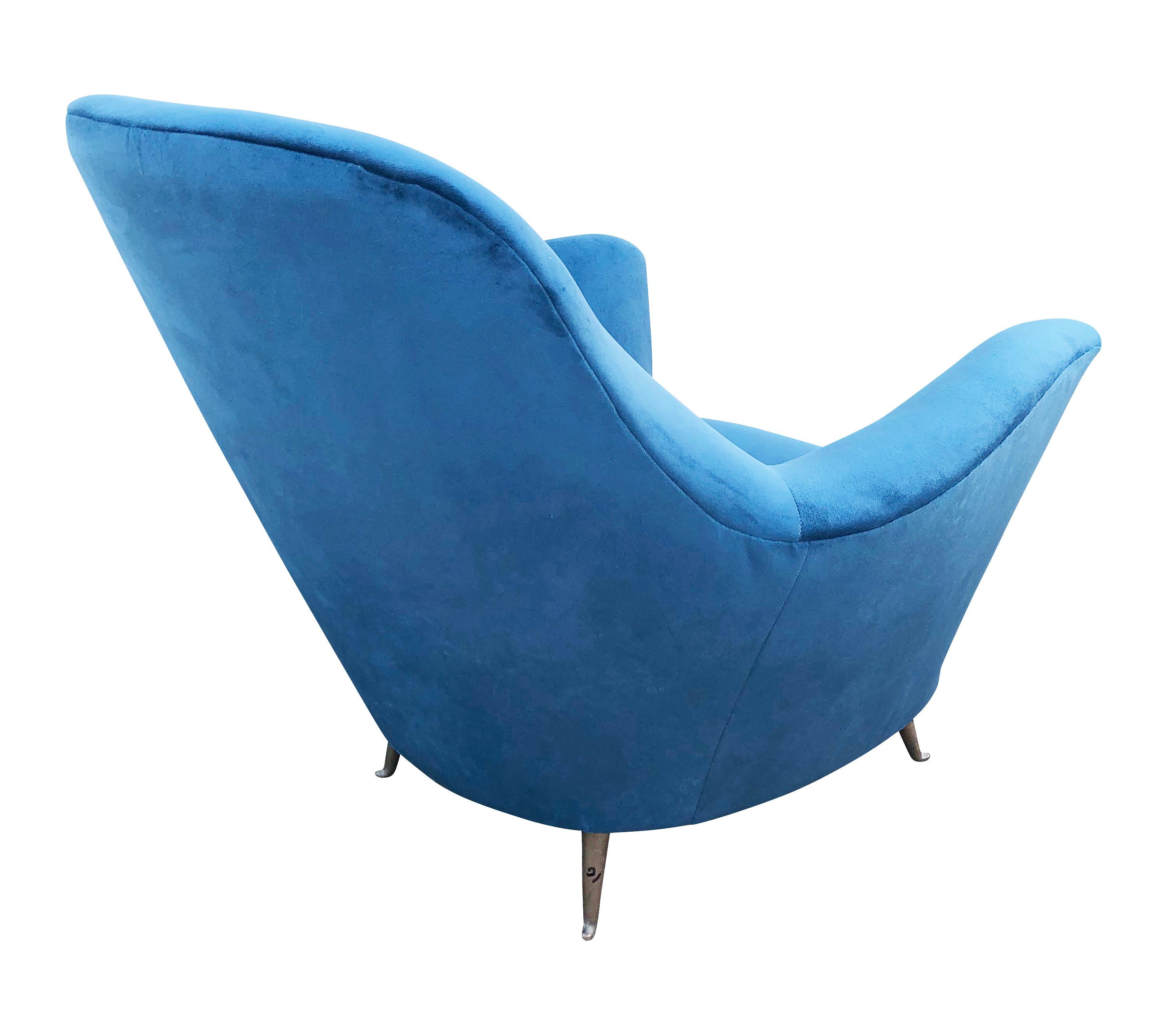 Mid-Century Modern Pair of Lounge Chairs by Veronesi for ISA, Italy, 1960s