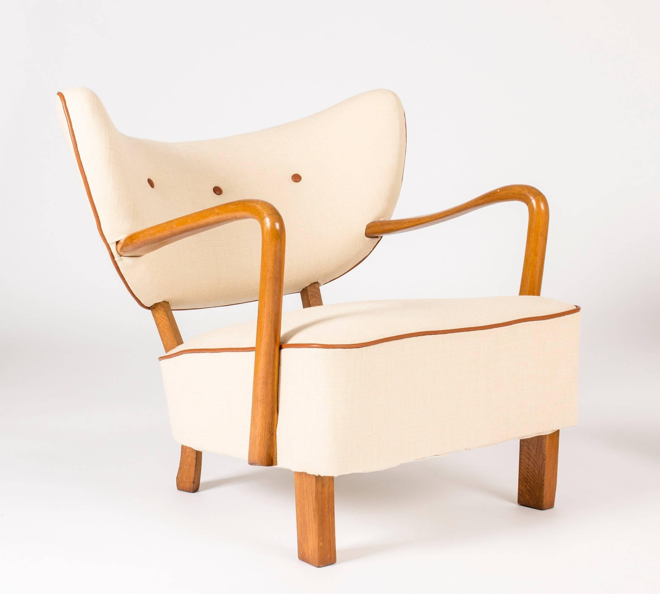 Leather Pair of Lounge Chairs by Viggo Boesen