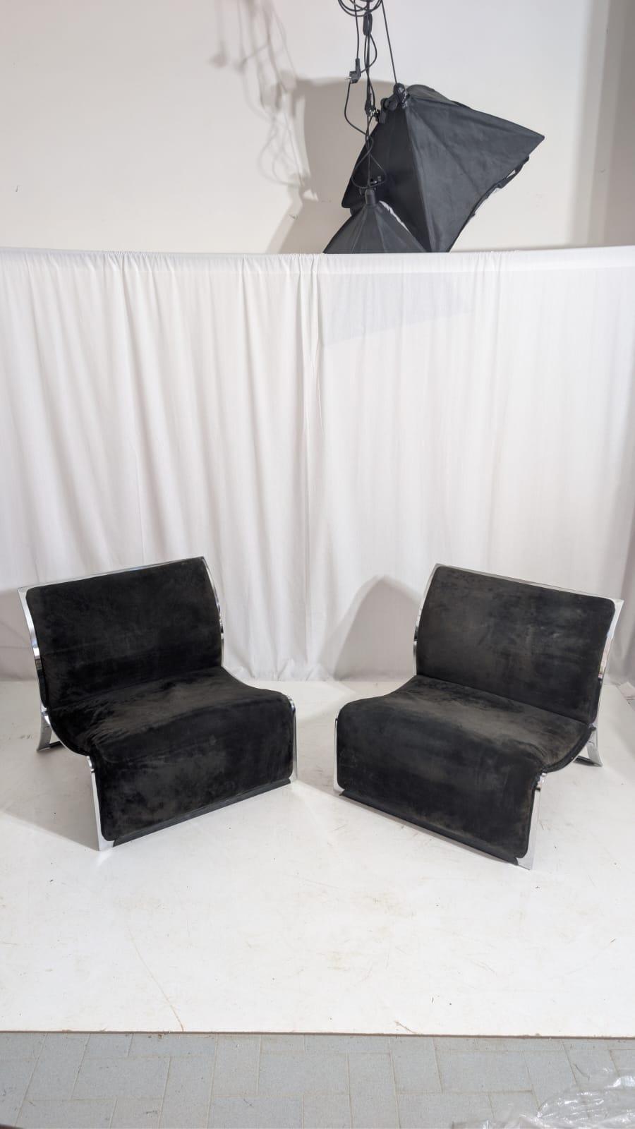 italien Pair of Lounge Chairs by Vittorio Introini for Saporiti, 1960s en vente