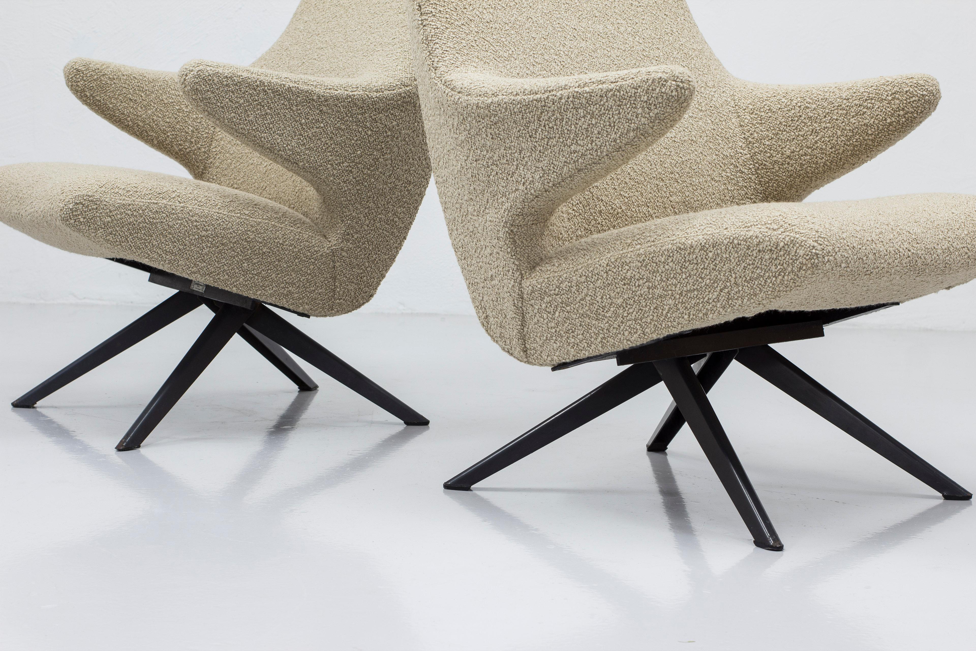 Pair of lounge chairs designed by Bengt Ruda by Nordiska Kompaniet, 1950 For Sale 3