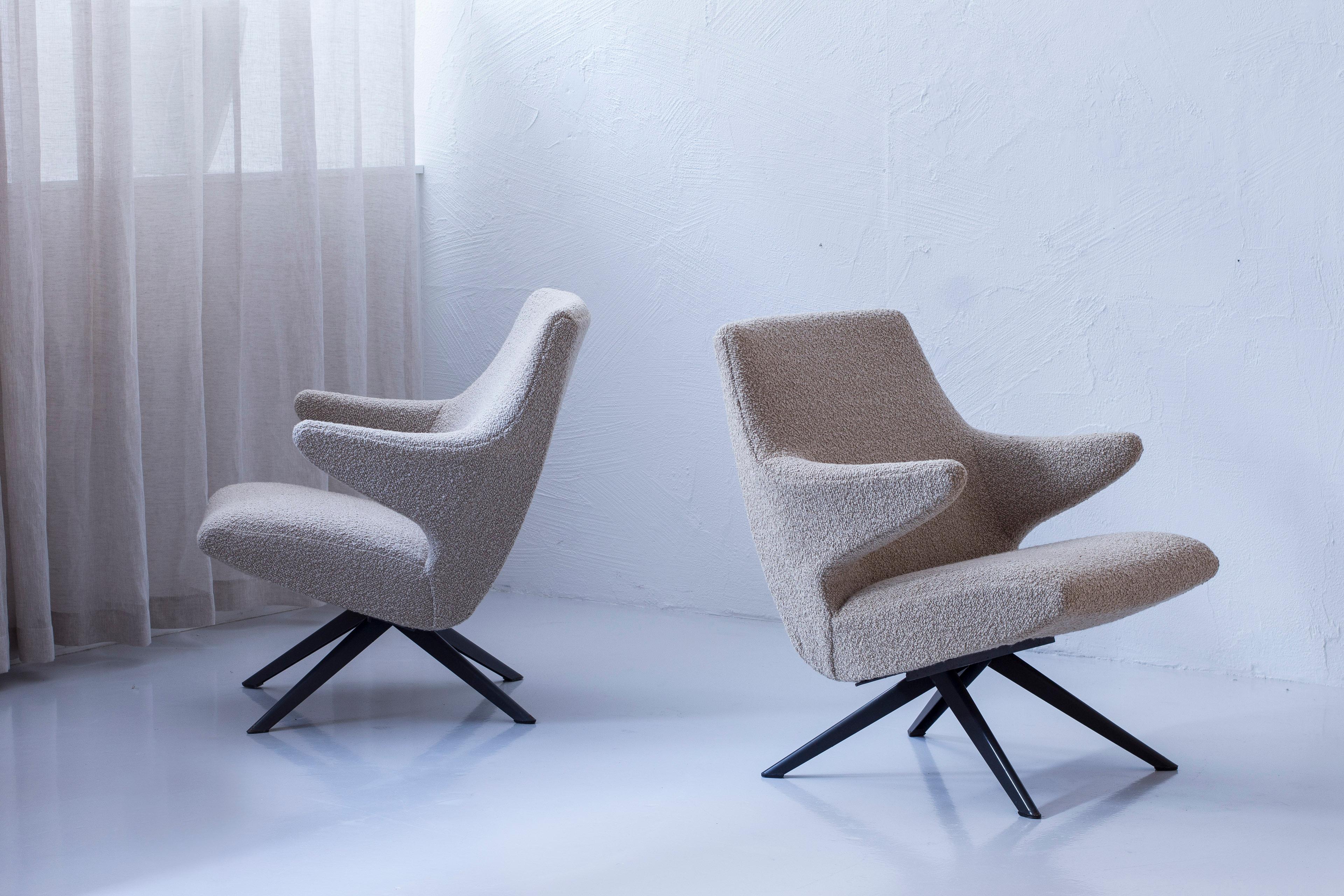 Pair of lounge chairs designed by Bengt Ruda by Nordiska Kompaniet, 1950 For Sale 4