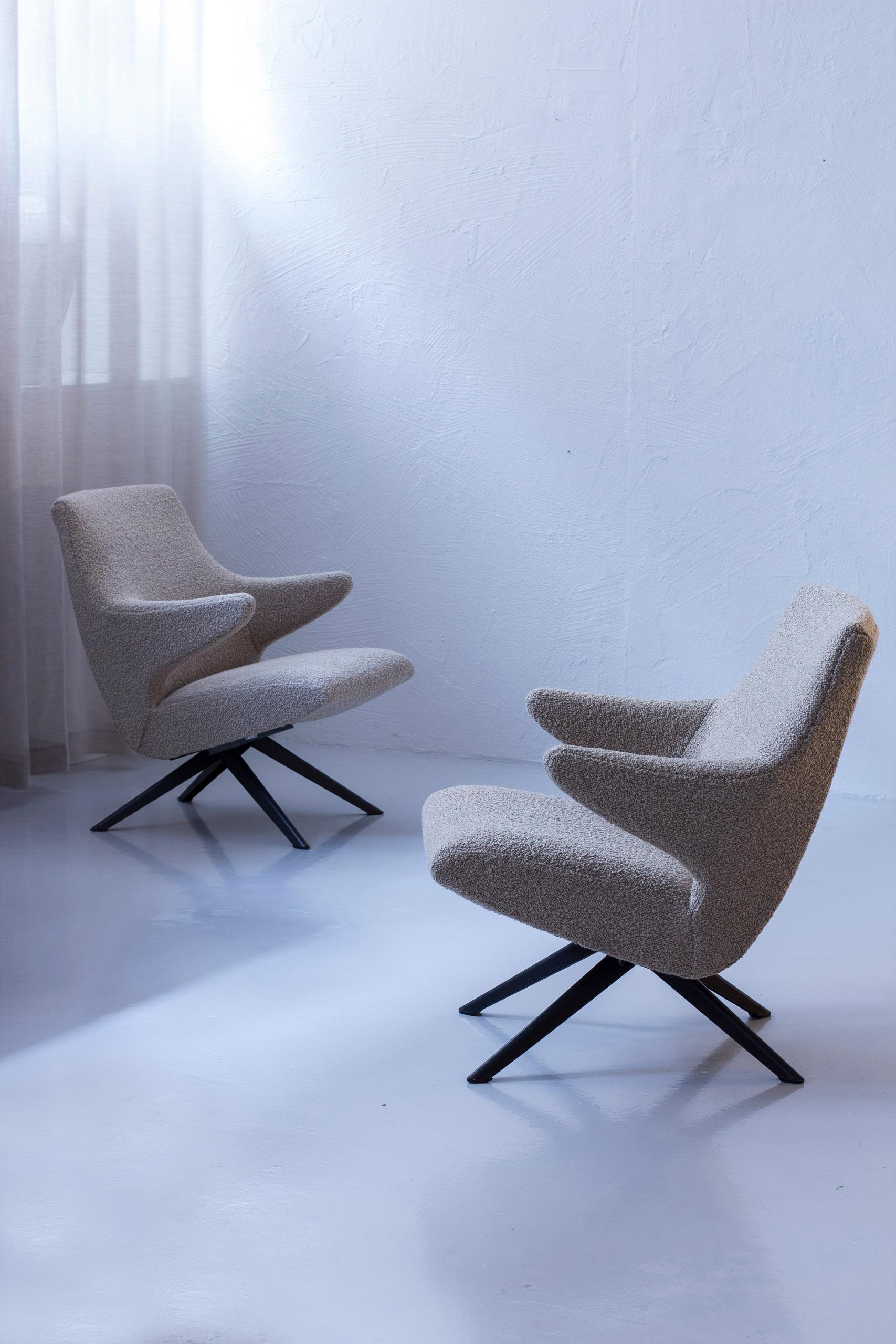 Swedish Pair of lounge chairs designed by Bengt Ruda by Nordiska Kompaniet, 1950 For Sale