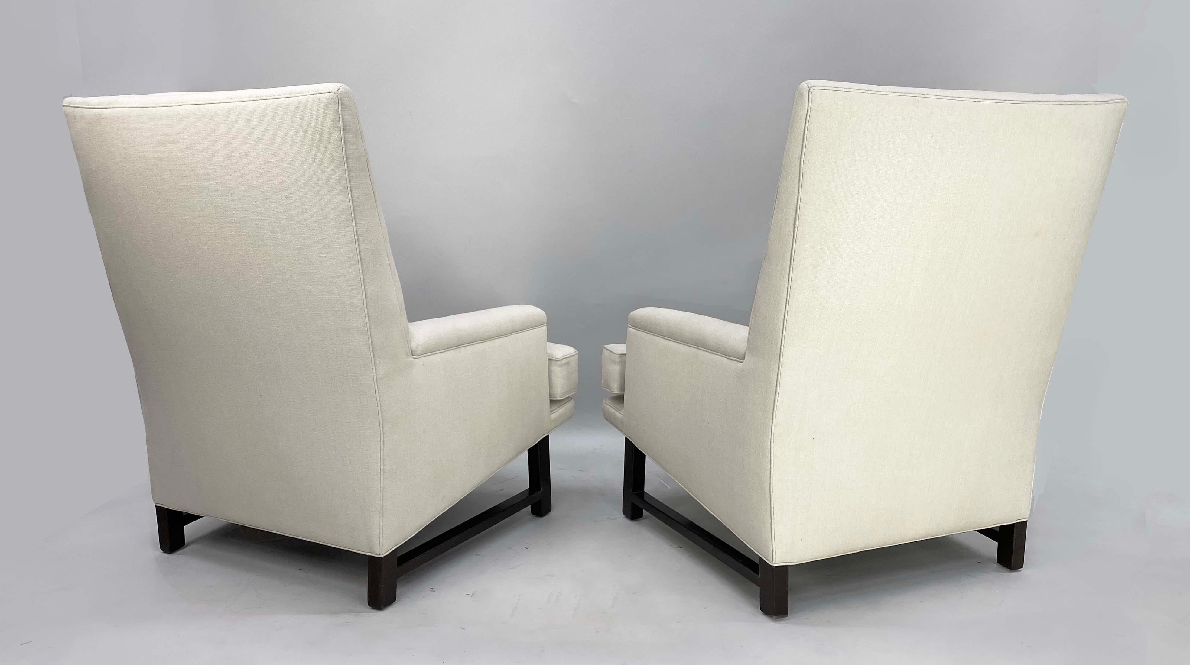 Pareja de tumbonas diseñadas por Edward Wormley para Dunbar Janus Collection en venta 3