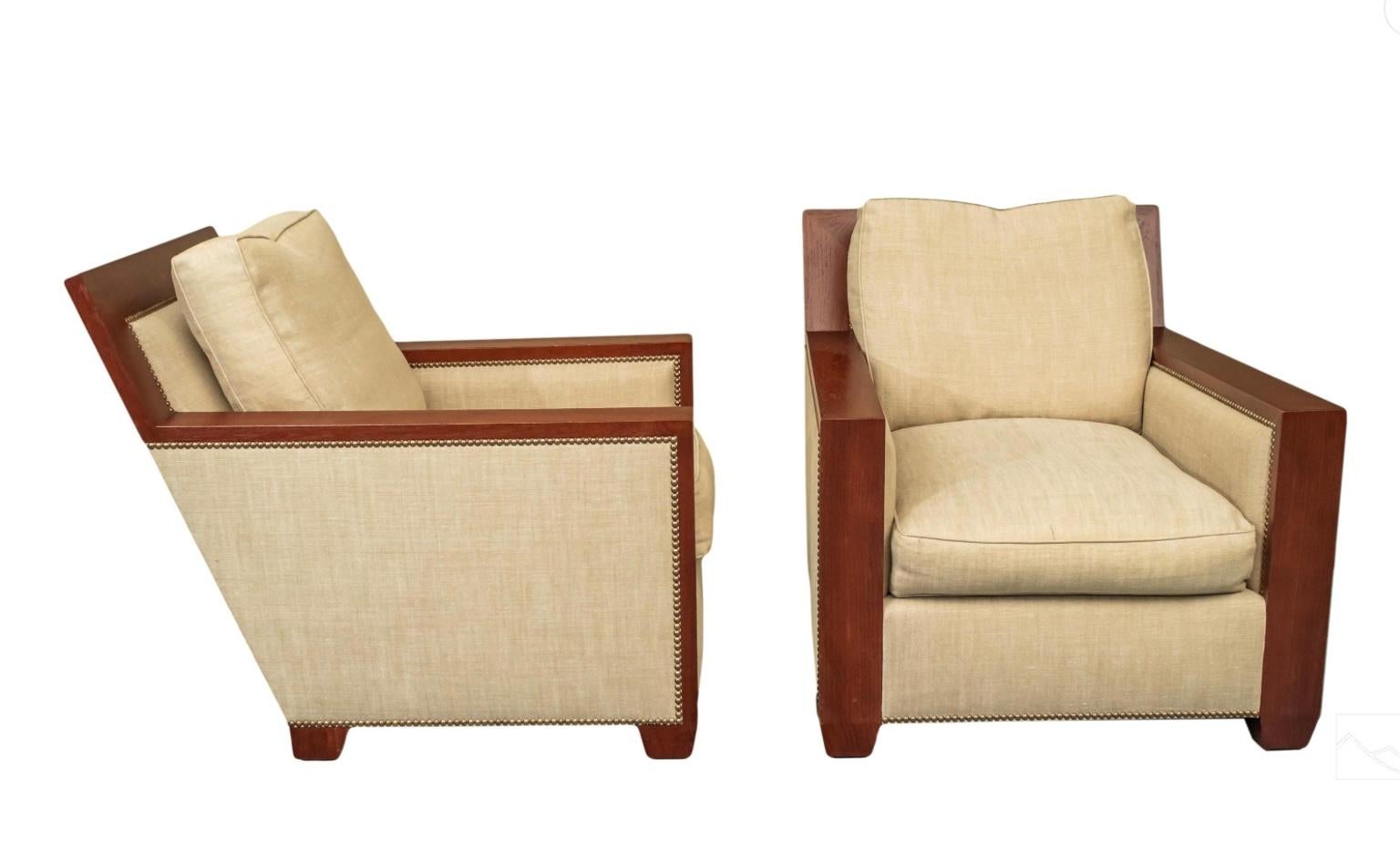 Art Deco Pair Of Lounge Chairs Designed By John Hutton For Sutherland For Sale