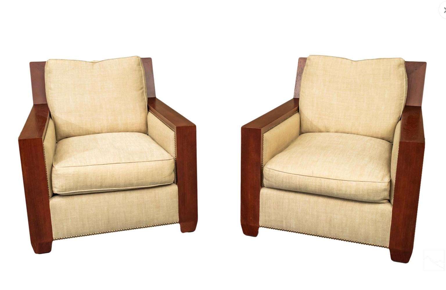 Pair Of Lounge Chairs Designed By John Hutton For Sutherland In Good Condition For Sale In Bradenton, FL