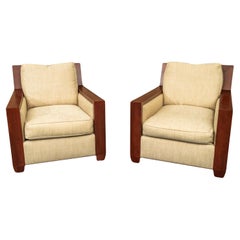 Used Pair Of Lounge Chairs Designed By John Hutton For Sutherland