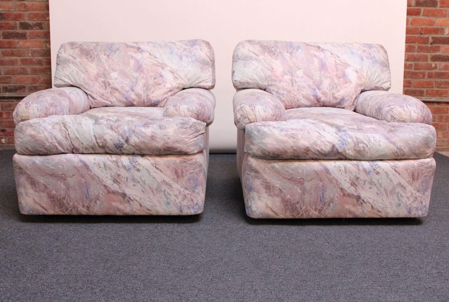 Américain Paire de fauteuils de salon d'avant-garde vintage en vente