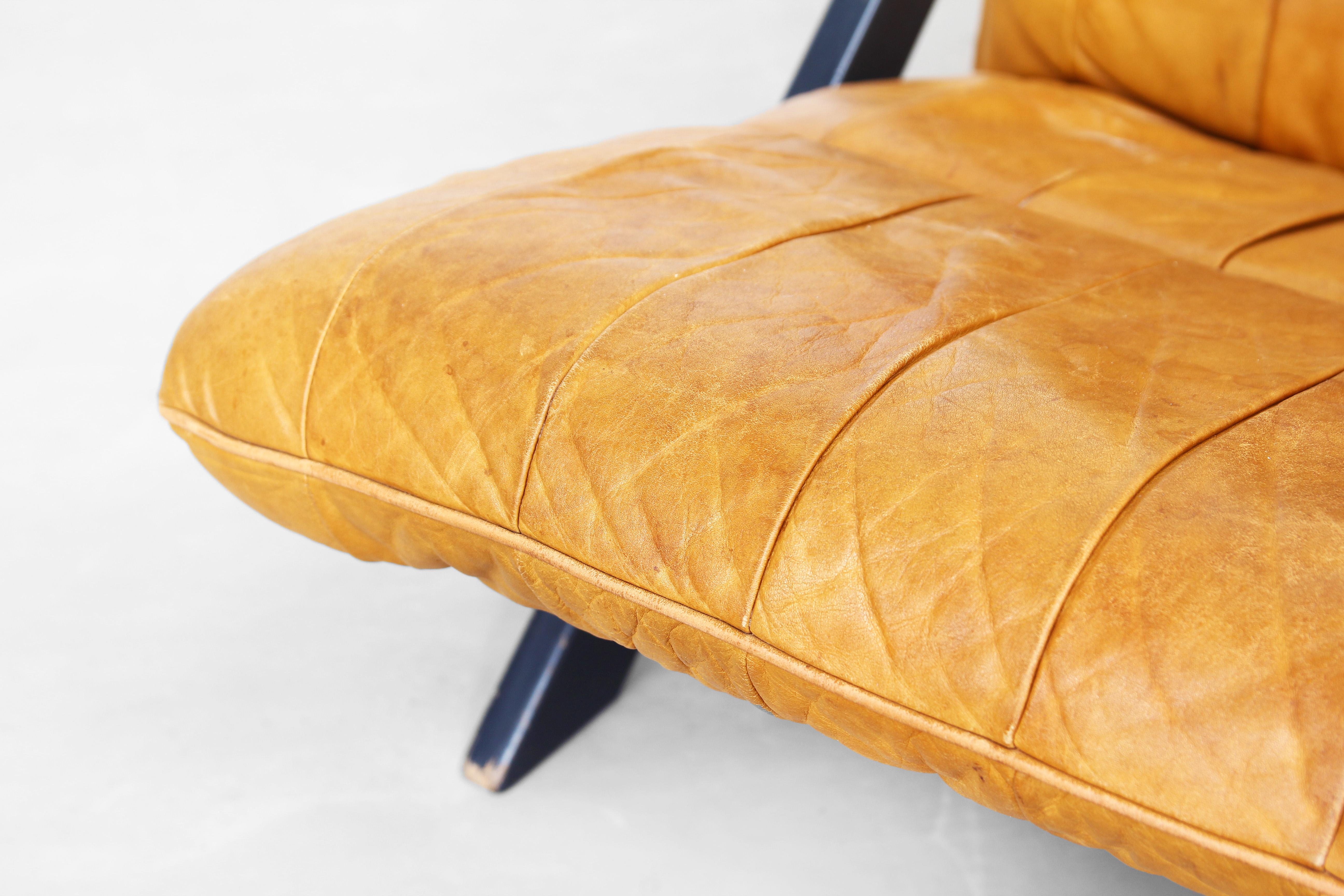 Leather Pair of Lounge Chairs for De Sede by Ueli Berger, 1970s, Switzerland