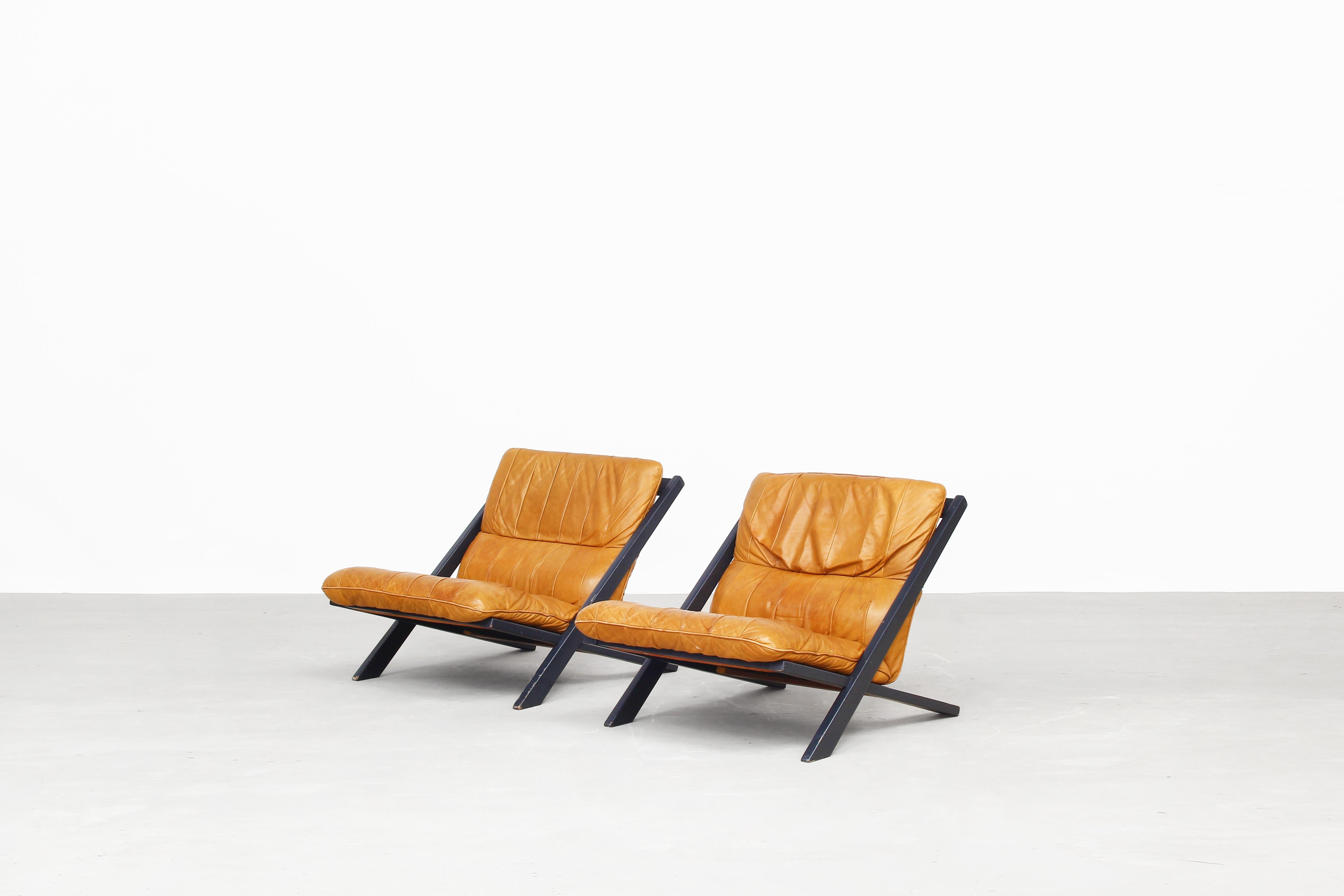 Pair of Lounge Chairs for De Sede by Ueli Berger, 1970s, Switzerland 2