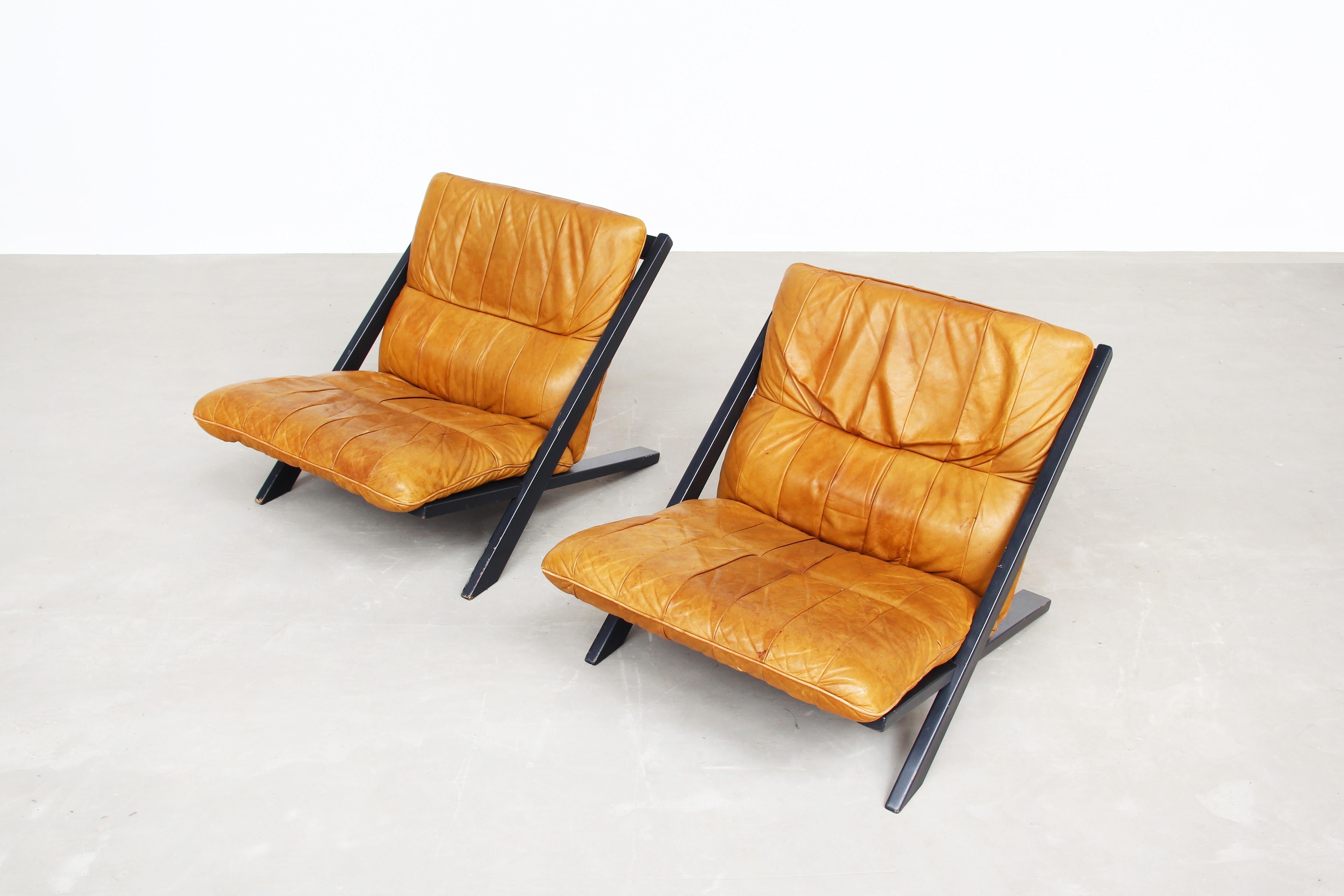 Pair of Lounge Chairs for De Sede by Ueli Berger, 1970s, Switzerland 3