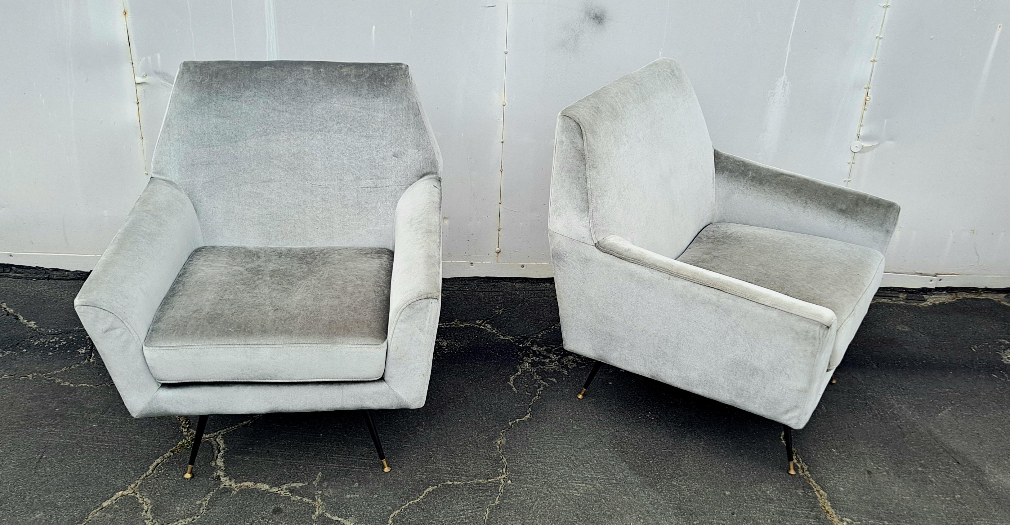 Metal Pair of Lounge Chairs  For Sale