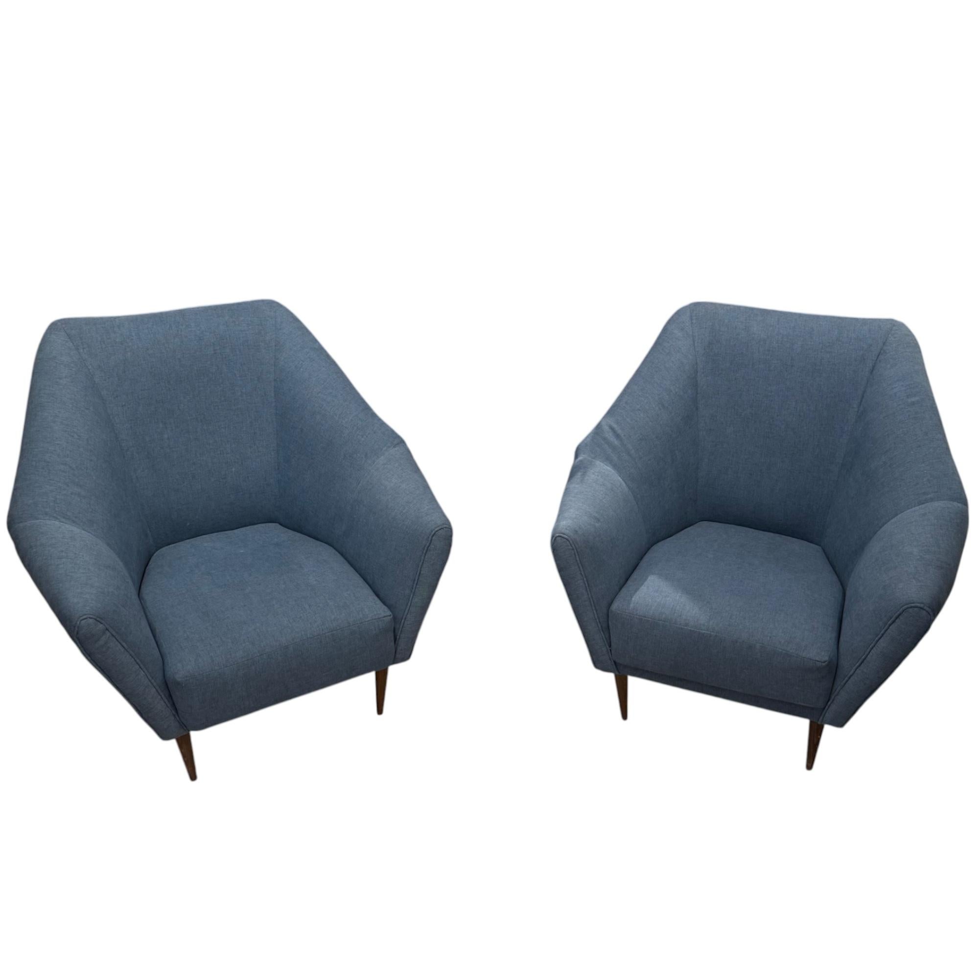 20ième siècle Pair of Lounge Chairs, Ico Parisi for Ariberto Colombo, 20th Century en vente