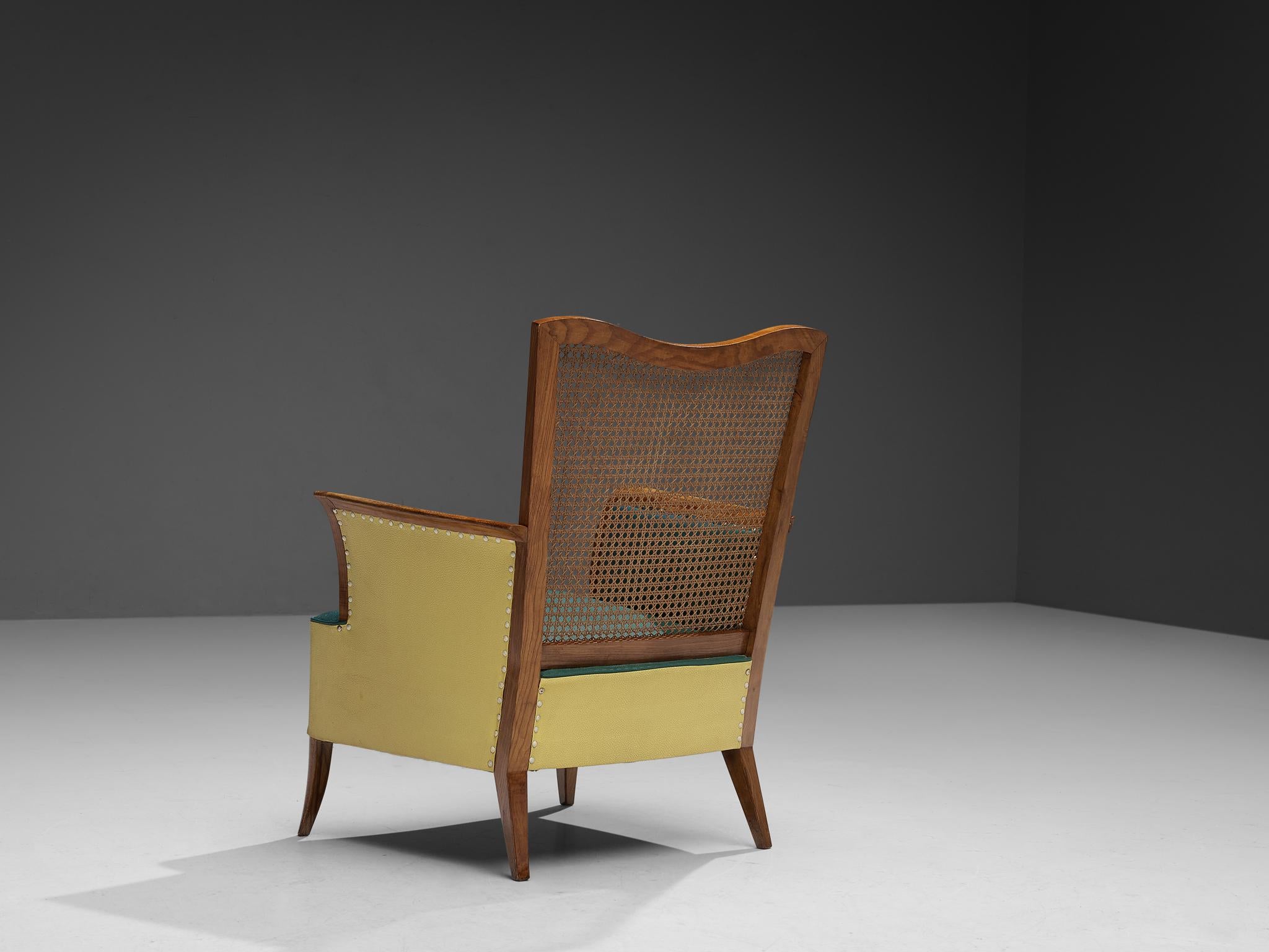 Spanish Pair of Lounge Chairs in Ash and Cane For Sale 1