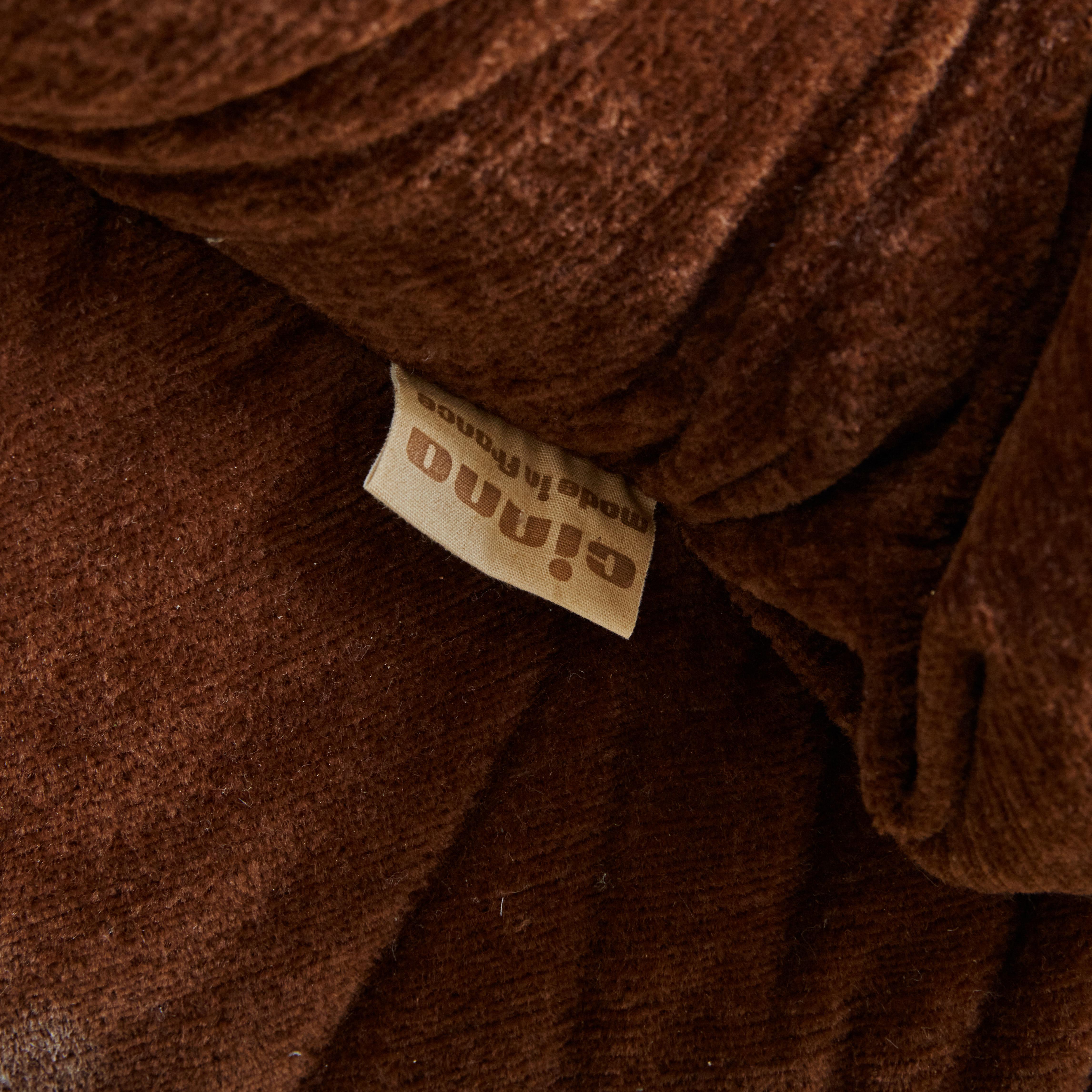 Pair of  Lounge Chairs in Chocolate Velvet  for Cinna / Ligne Roset, France 1975 1