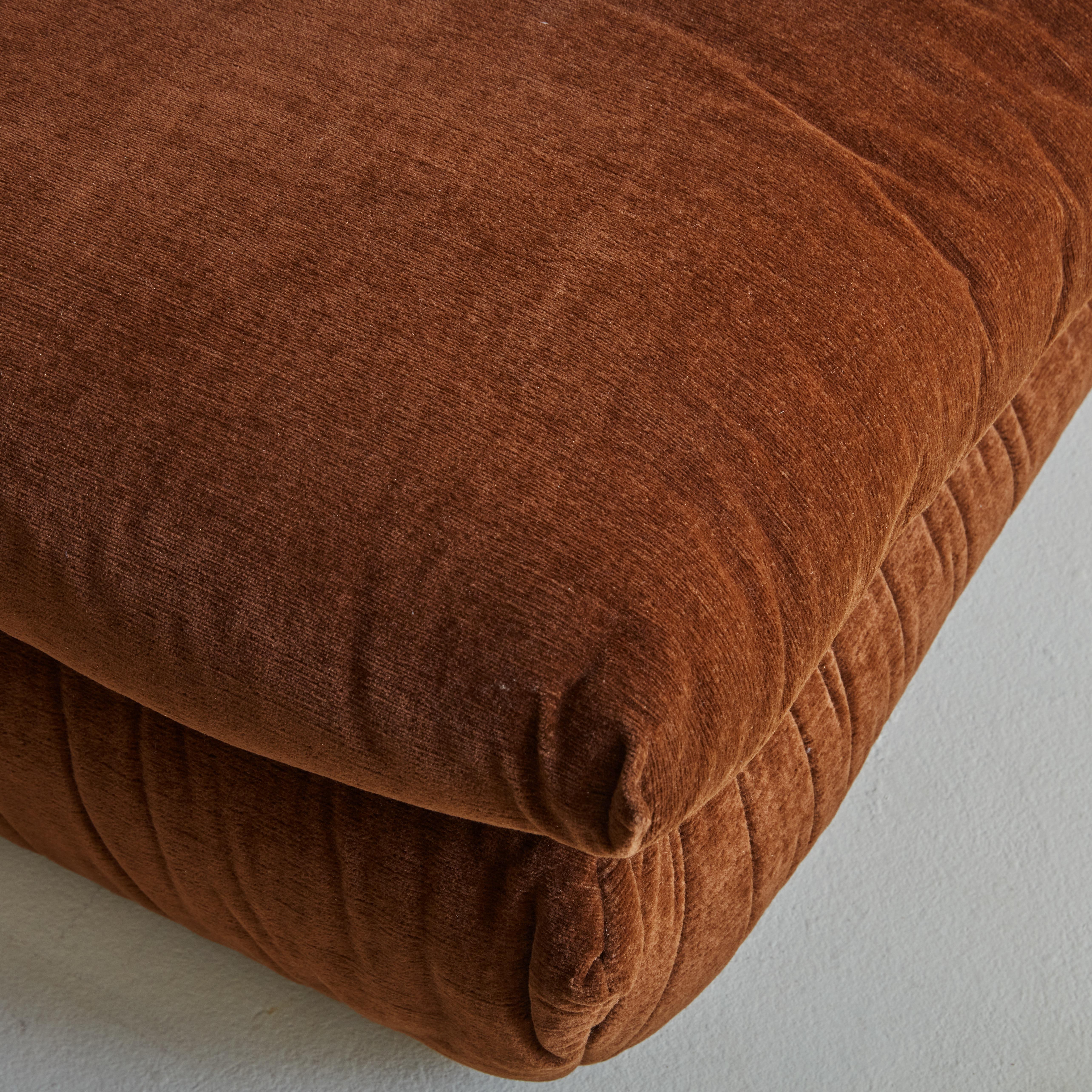 Pair of  Lounge Chairs in Chocolate Velvet  for Cinna / Ligne Roset, France 1975 In Good Condition In Chicago, IL