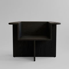 Pair of Lounge Chairs in Coffee Black Oak Contemporary Design