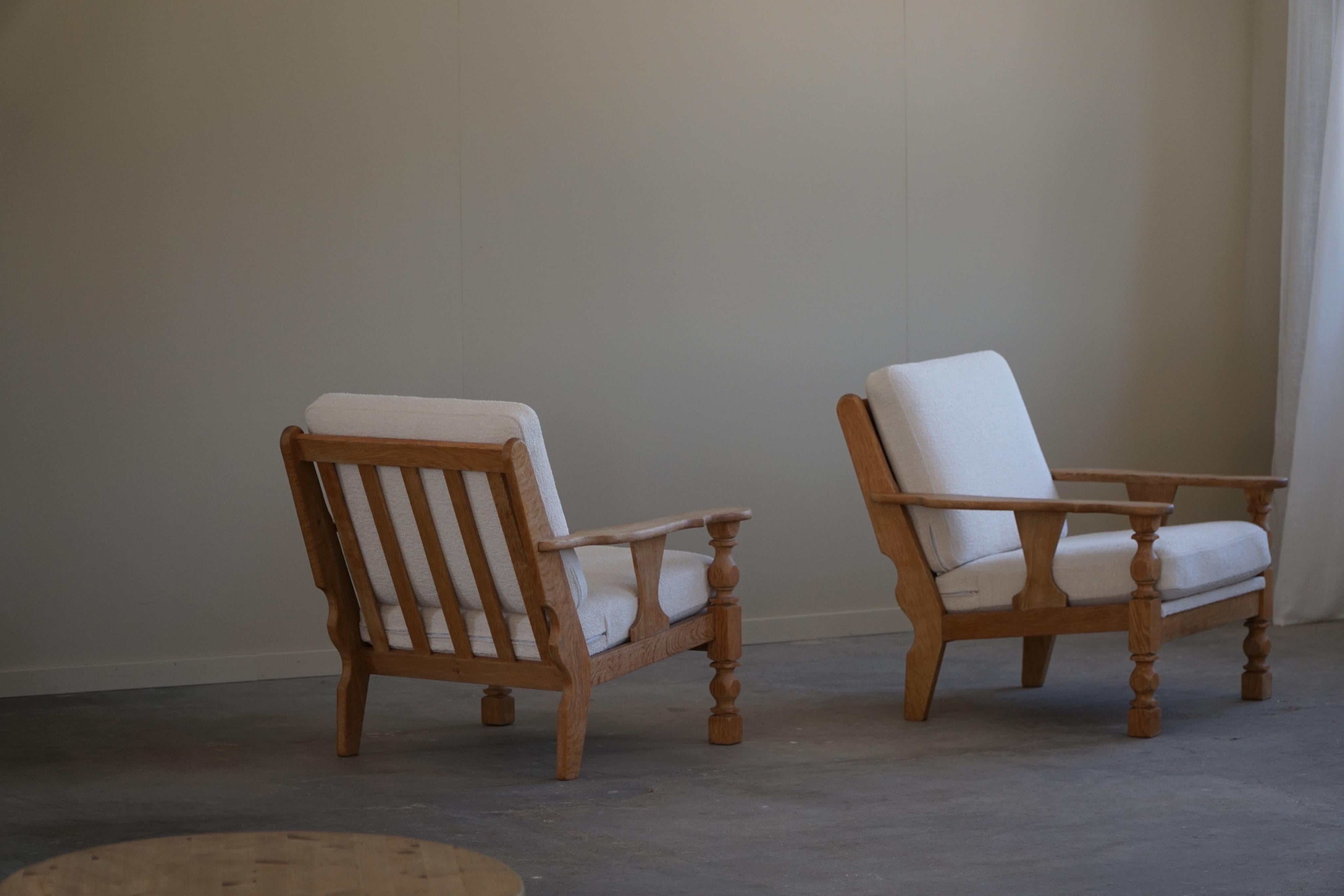 Pair of Lounge Chairs in Oak by Henning Kjærnulf, Danish Modern, 1960s 12